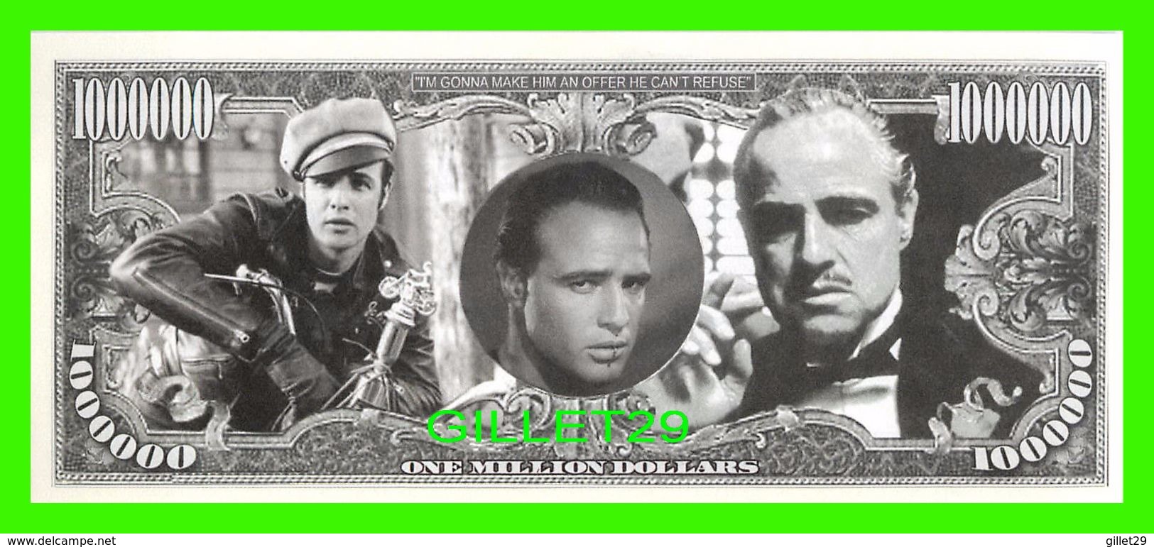 BILLETS , ONE MILLION DOLLARS - MARLON BRANDO - UNITED STATES OF AMERICA - - Autres & Non Classés