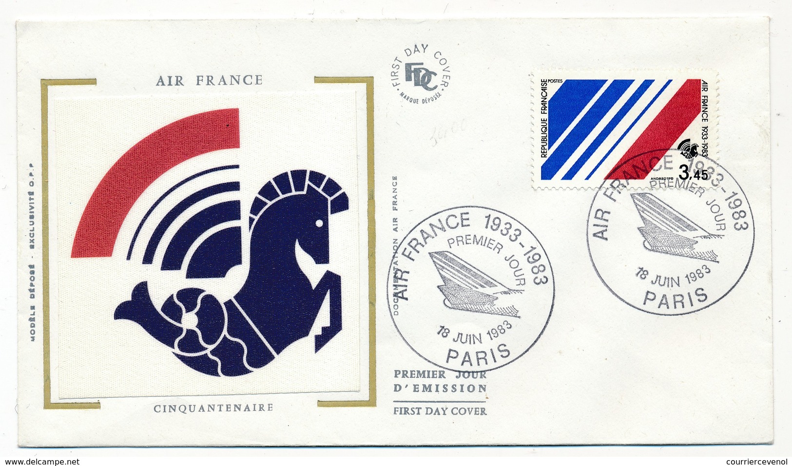 FRANCE - Enveloppe FDC AIR FRANCE 1933-1983 - PARIS - Cachet Premier Jour - 1960-.... Cartas & Documentos