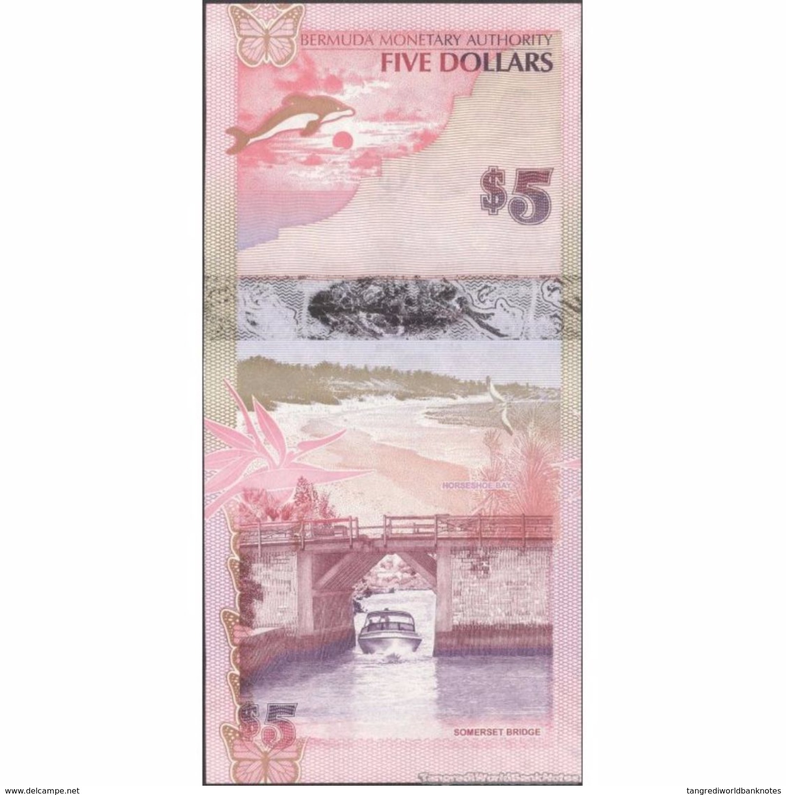 TWN - BERMUDA 58a - 5 Dollars 1.1.2009 Hybrid - Onion Prefix UNC - Bermude