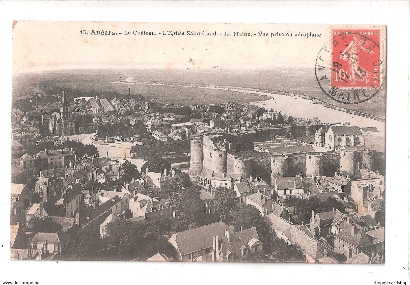 CPA 49 FRANCIA - ANGERS - LE CHATEAU - L'EGLISE SAINT LAUD - LA MAINE - Non Viaggiata 1913 Achatez Immédiat - Angers