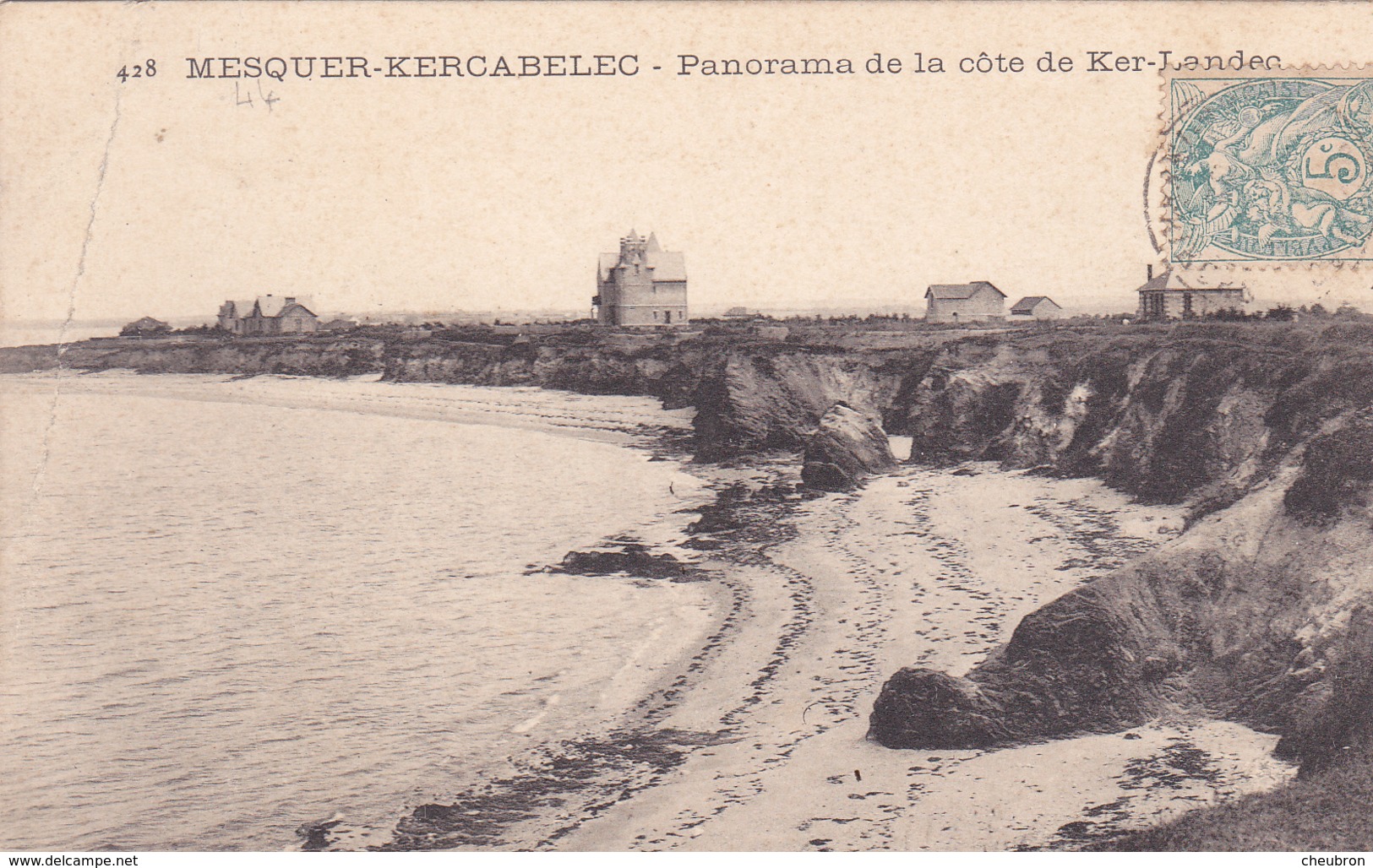 44. MESQUER KERCABELES. CPA. PANORAMA DE LA COTE DE KER LANDEC. ANNEE 1905 - Mesquer Quimiac