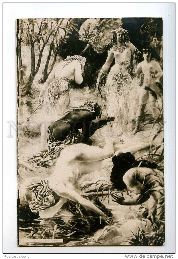 249180 LA LYRE Moses NUDE Slaves Vintage Russian Seferiadis PC - Other & Unclassified