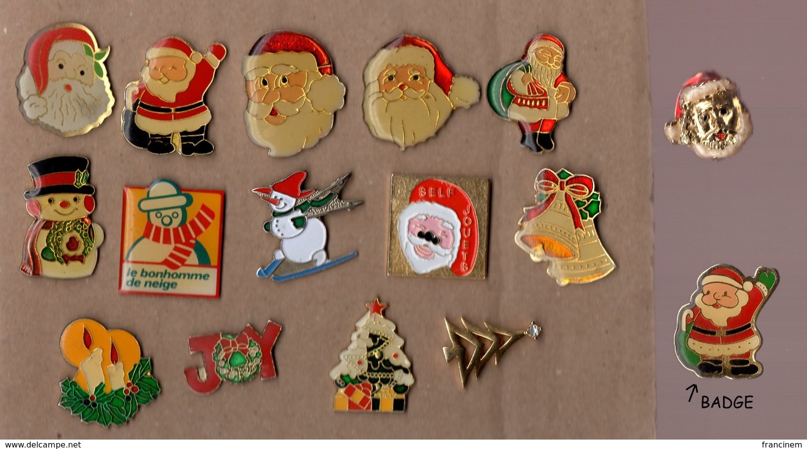 Lot De 15 Pin's + 1 Badge / Thème Noël - Noël