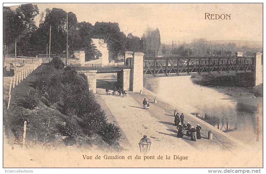 Redon       35        Vue De Gaudion Et Du Pont De La Digue            (voir Scan) - Redon