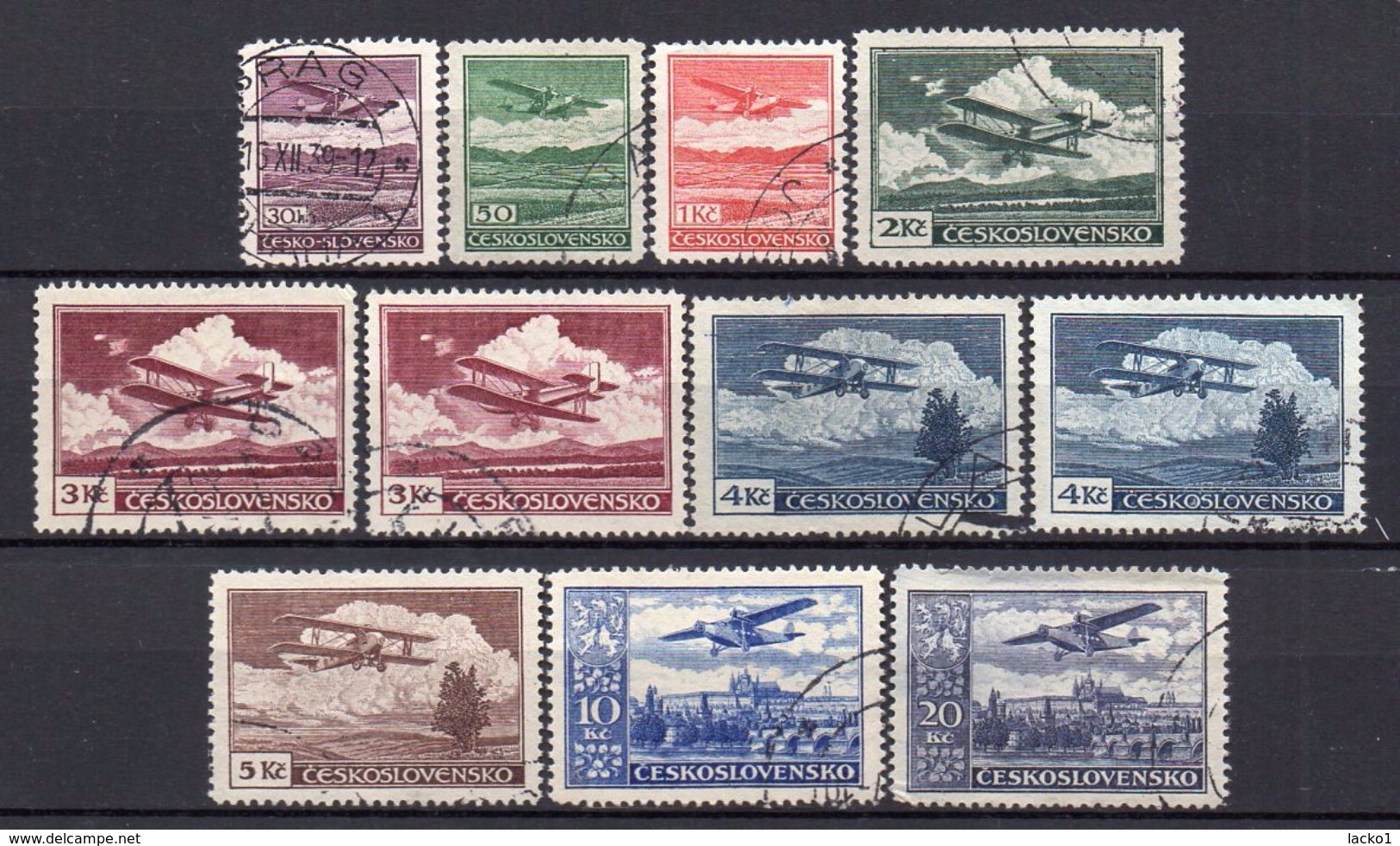 CZECHOSLOVAKIA 1930 ,AIR ,  10Kc ULTRAMARINE - EXPERTIZED - Unused Stamps
