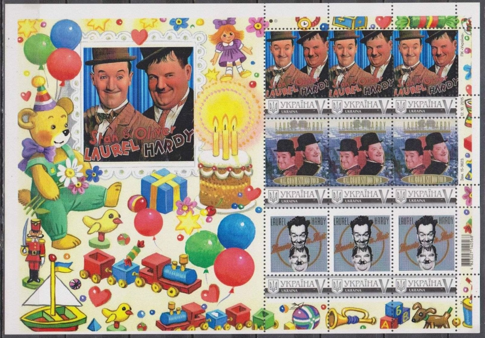 CINEMA / LAUREL + HARDY  PERSONALIZED SHEETLET ** (mnh) (special Price To Clear Stock) - Cinéma