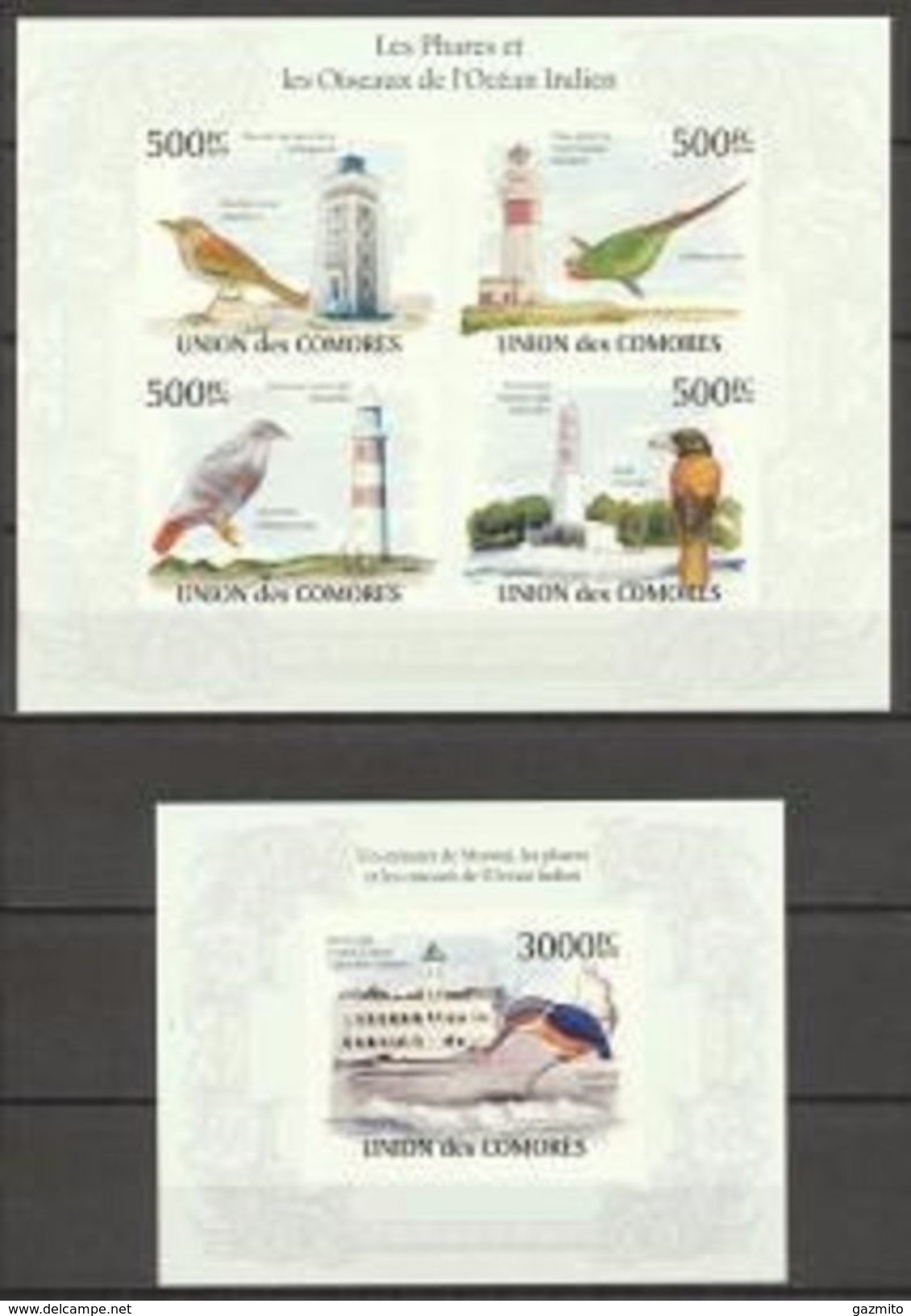 Comores 2010, Animals, Birds And Lighthouses Of Indian Ocean Region, 4val In BF +BF IMPERFORATED - Albatros