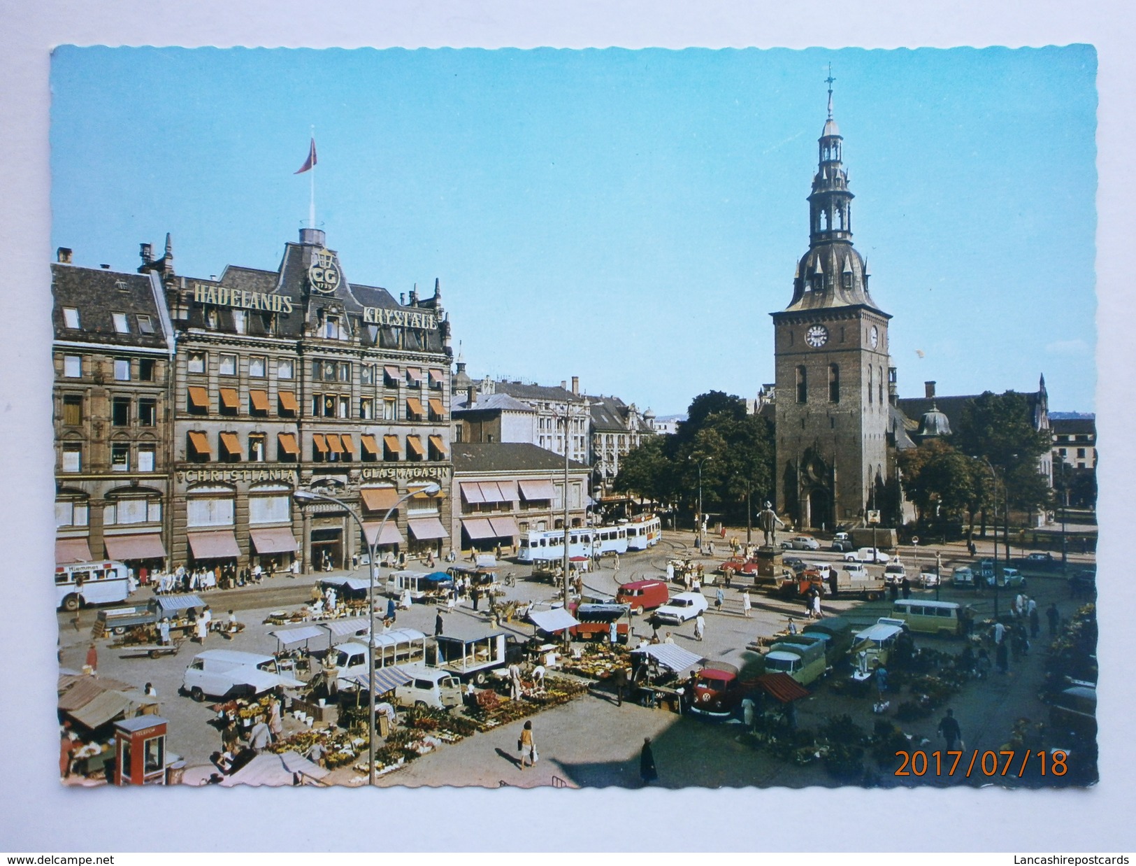 Postcard The Market Place And The Cathedral Church Oslo Norway My Ref B21544 - Markets