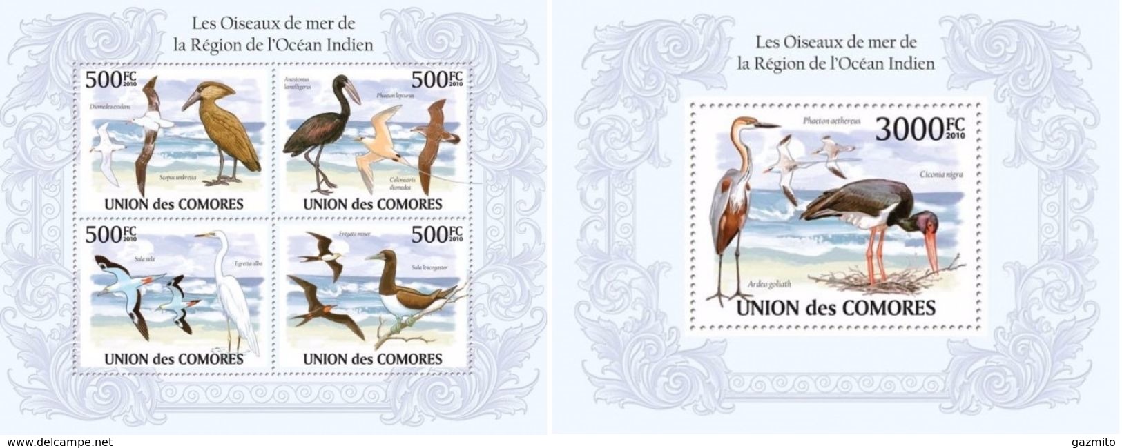 Comores 2010, Animals, Birds Of Indian Region, 4val In BF +BF - Albatros