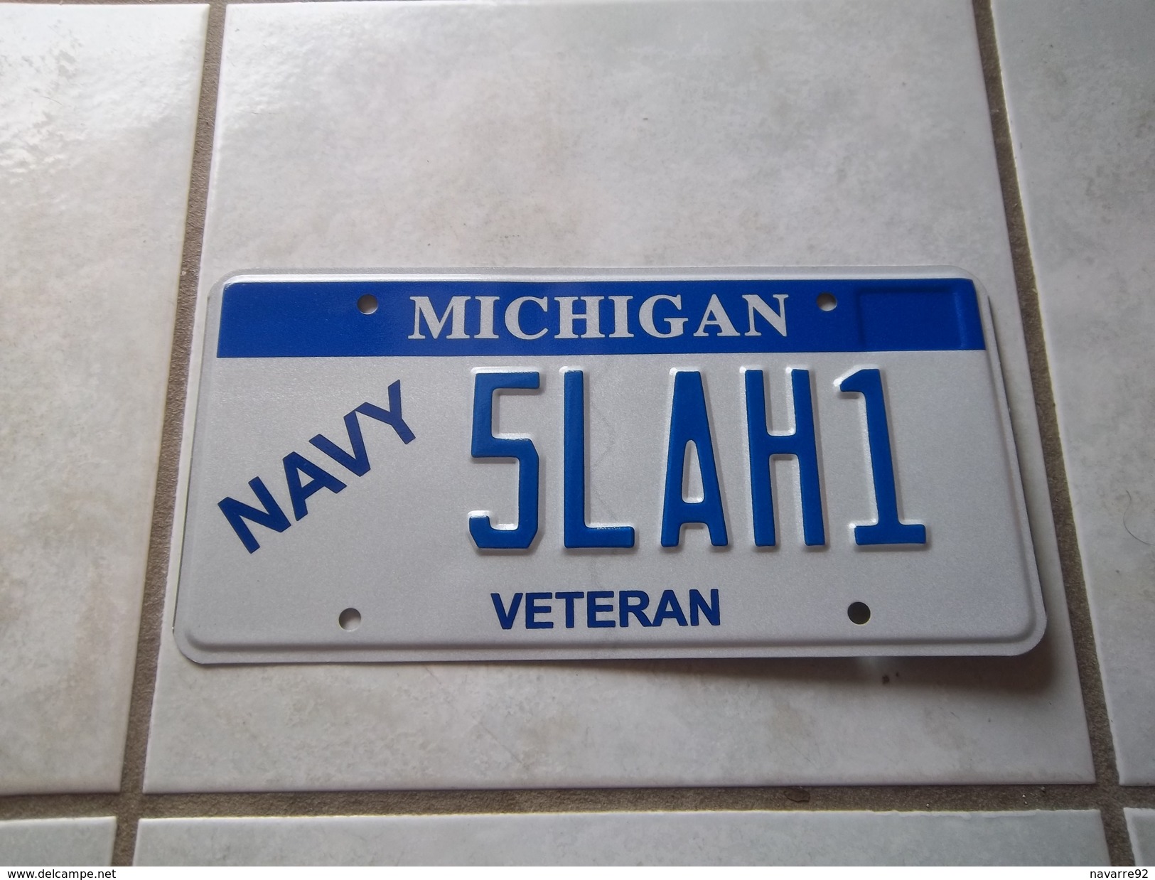 PLAQUE IMMATRICULATION AMERICAINE USA MICHIGAN VETERAN DE LA NAVY USA LICENSE PLATE !!! - Plaques D'immatriculation