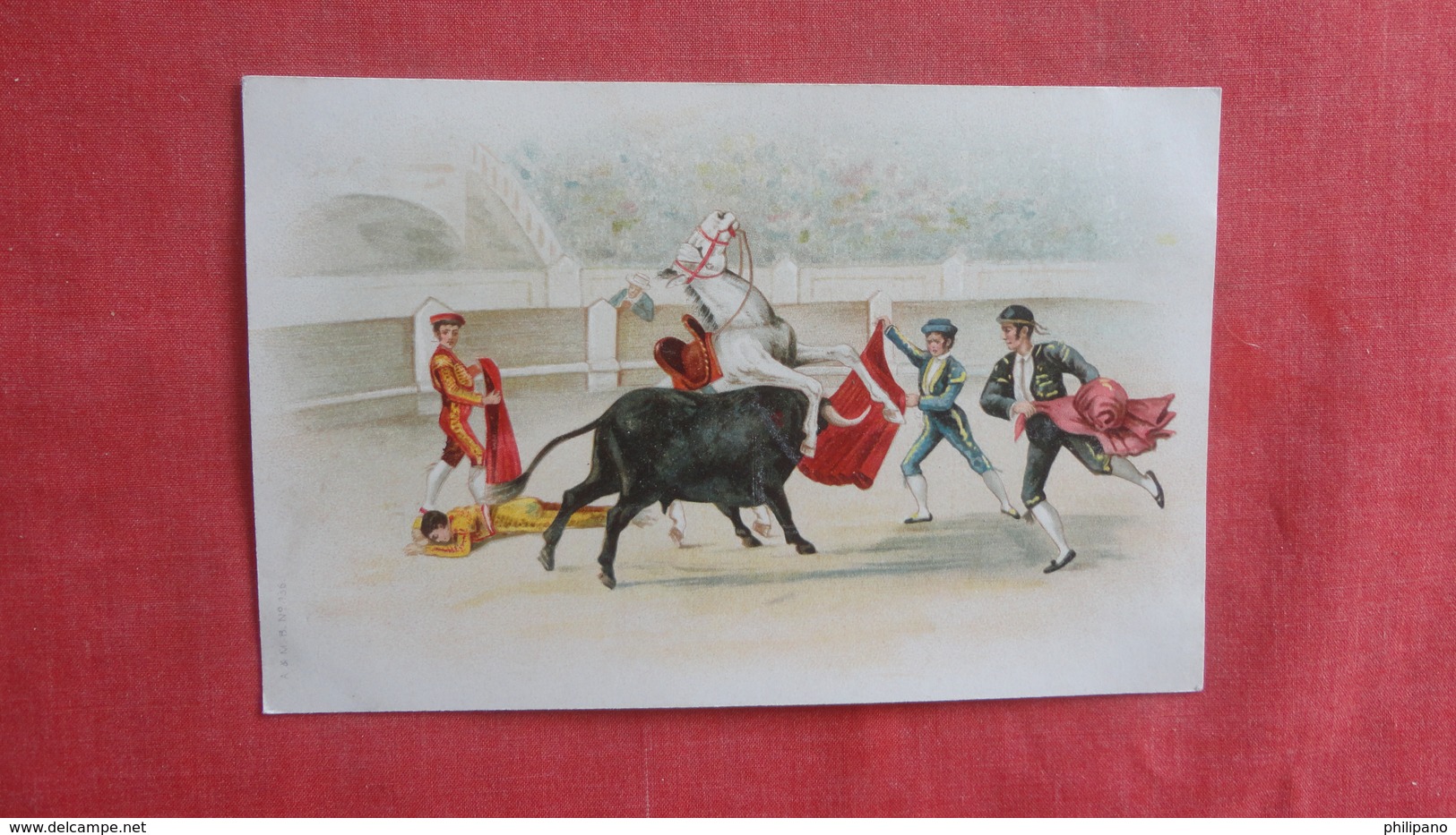 Private Mailing Card  Bull Fight        Damage To Back When Removed From Album > Ref 2640 - Corrida