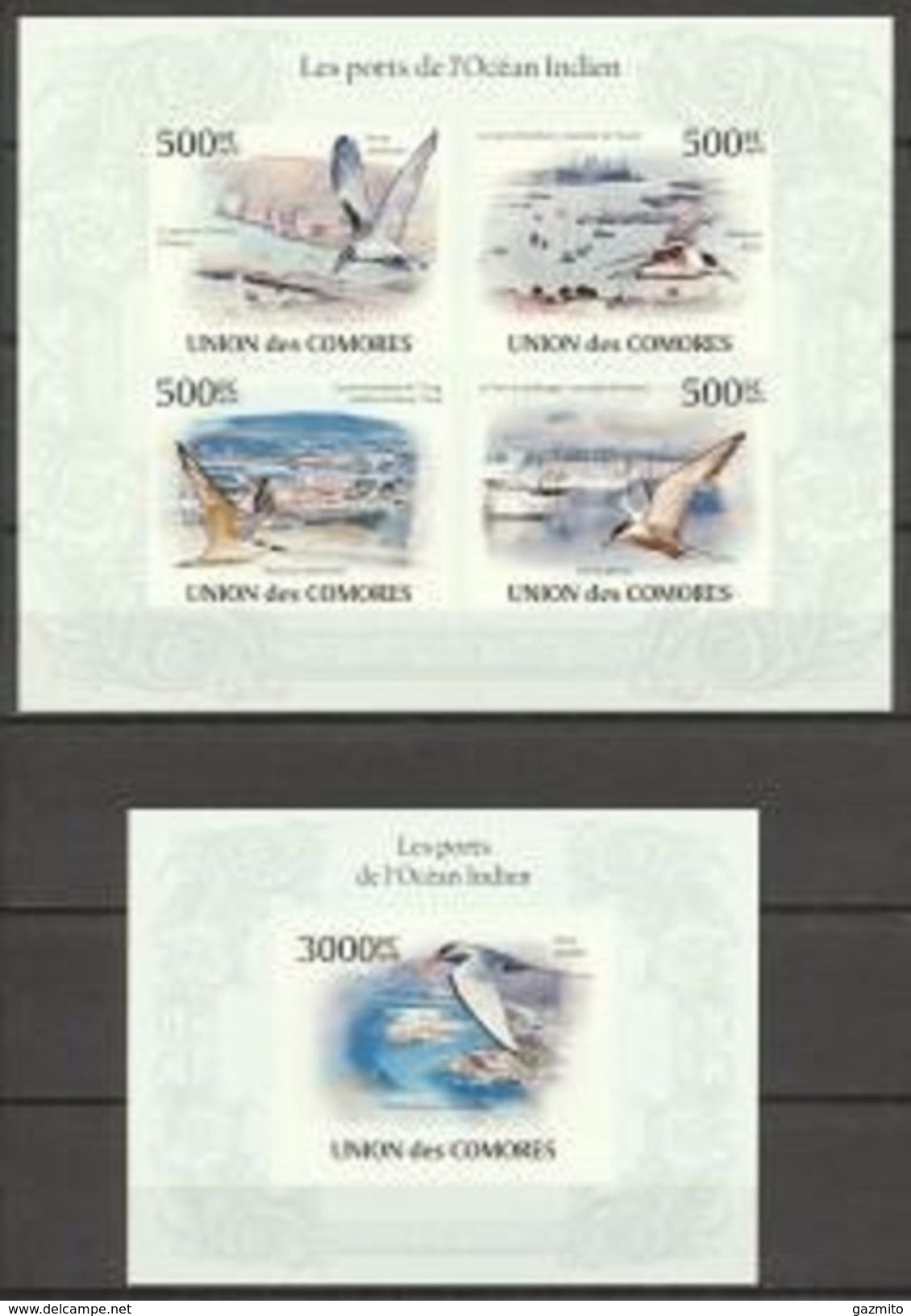 Comores 2010, Animals, Birds Of Indian Ocean Region, 4val In BF +BF IMPERFORATED - Albatros