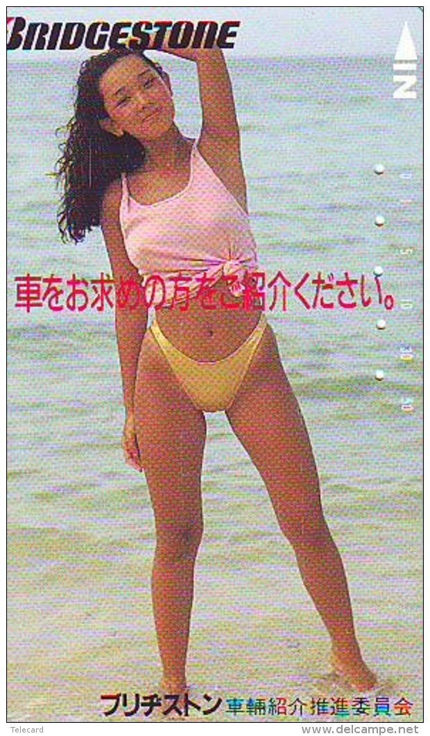 Télécarte Japon EROTIQUE (6036) EROTIC * BRIDGESTONE *  Japan * ACTRESS * TK * BIKINI * BATHCLOTHES * FEMME * SEXY LADY - Mode