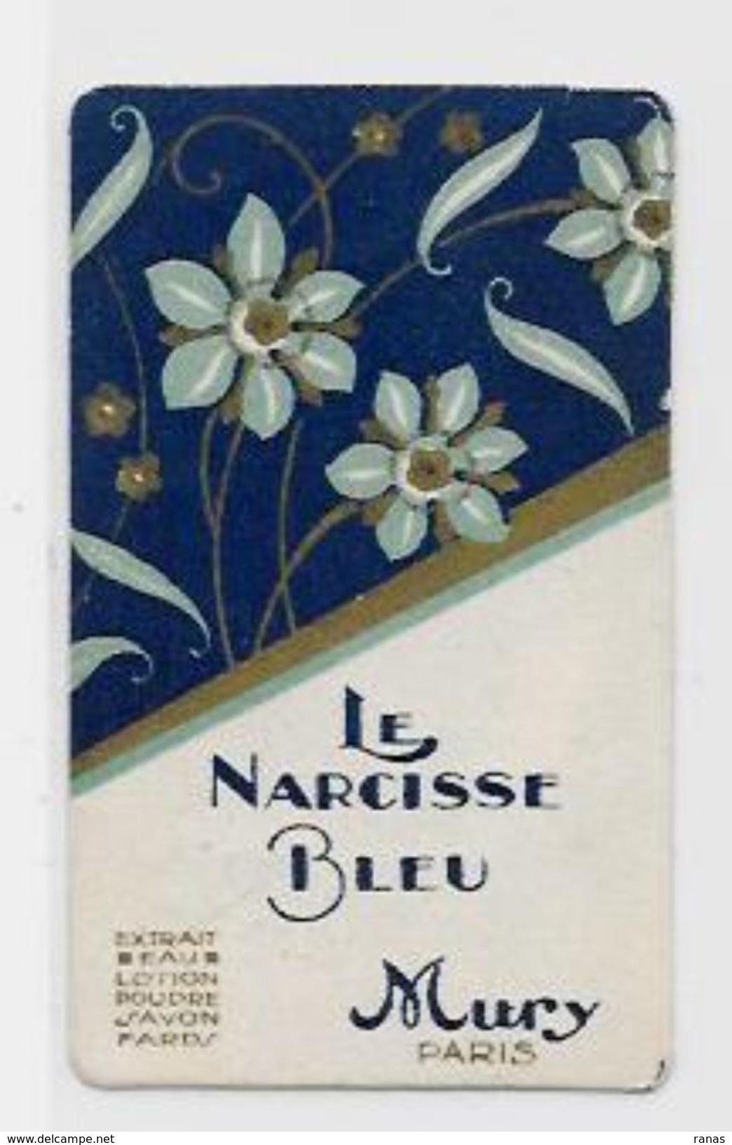 Carte Parfumée Le Narcisse Bleu MURY 7,5 X 4,5 Fougères Voir Scan Du Dos - Vintage (until 1960)