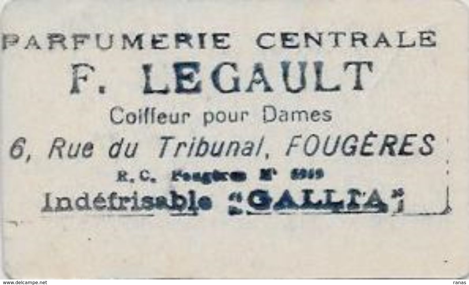 Carte Parfumée Le Narcisse Bleu MURY 7,5 X 4,5 Fougères Voir Scan Du Dos - Vintage (until 1960)