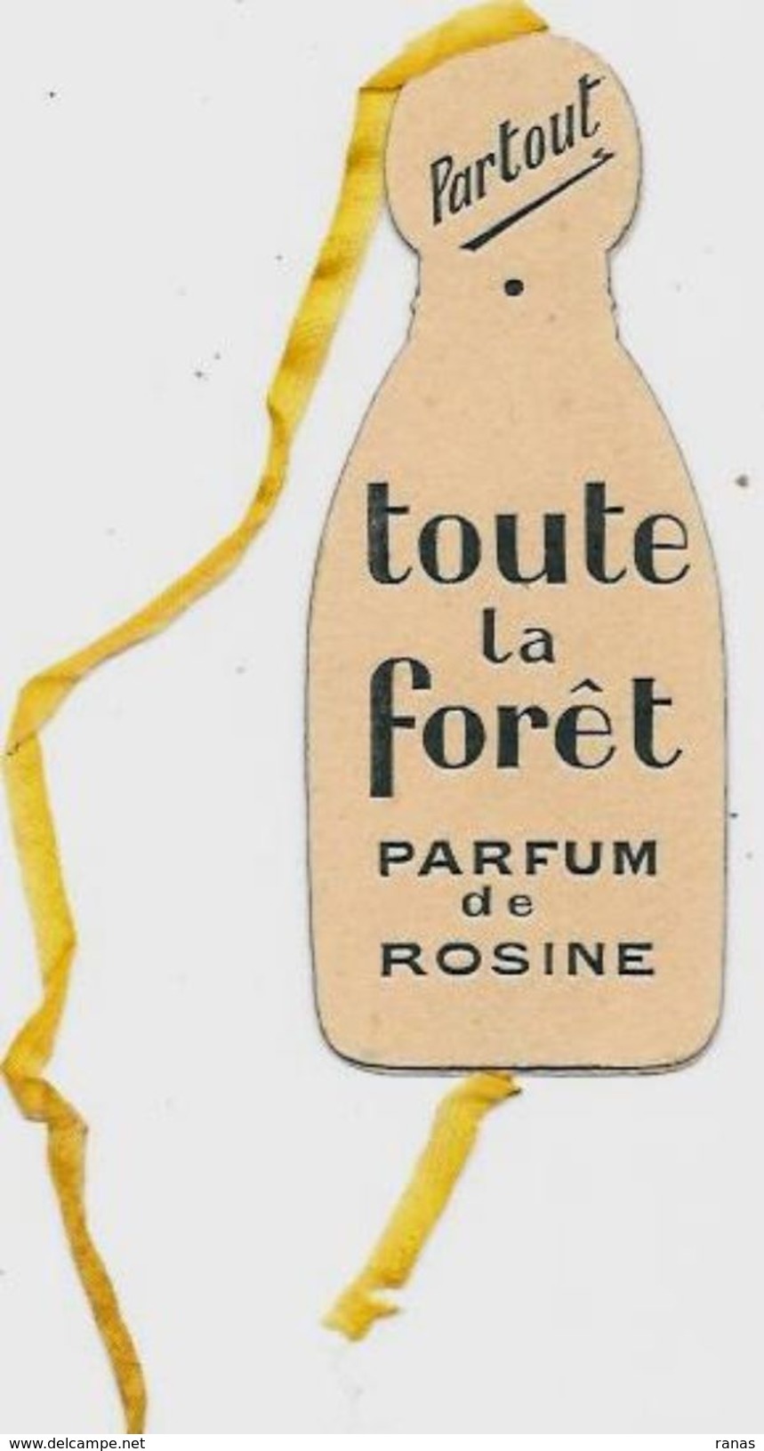 Carte Parfumée Signet Marque Page Toute La Forêt Parfum De Rosine 10 X 4 Voir Scan Du Dos - Anciennes (jusque 1960)