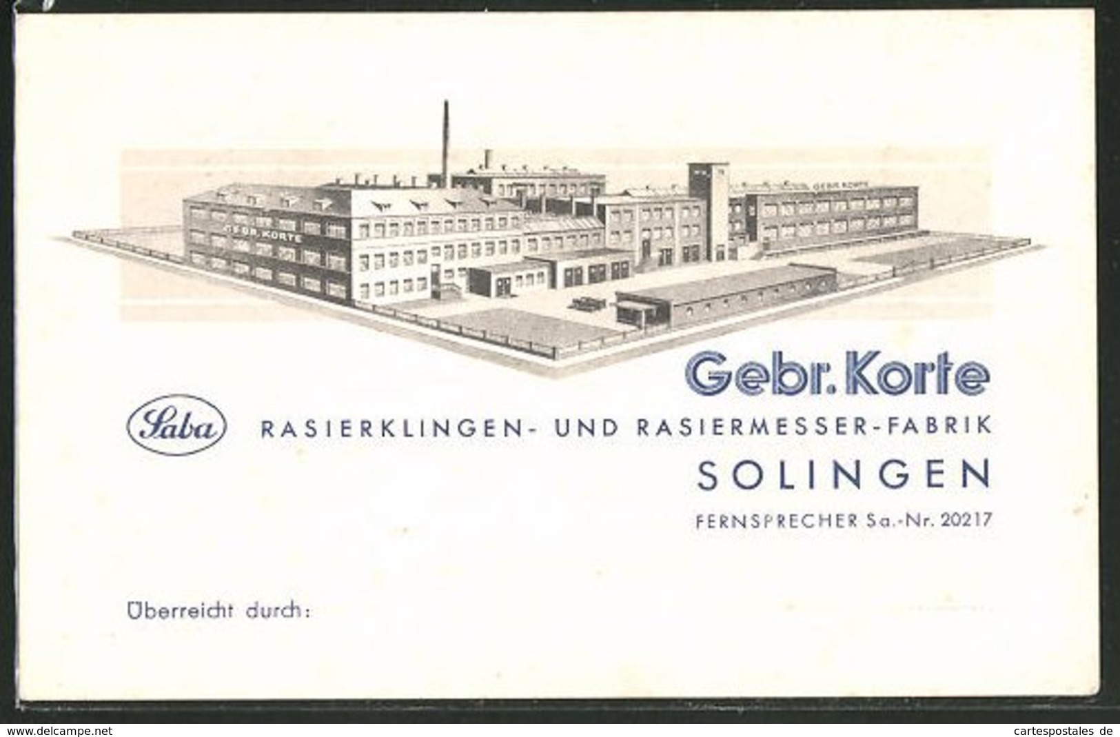 AK Solingen, Rasierklingen- Und Rasiermesser-Fabrik, Gebr. Korte - Solingen