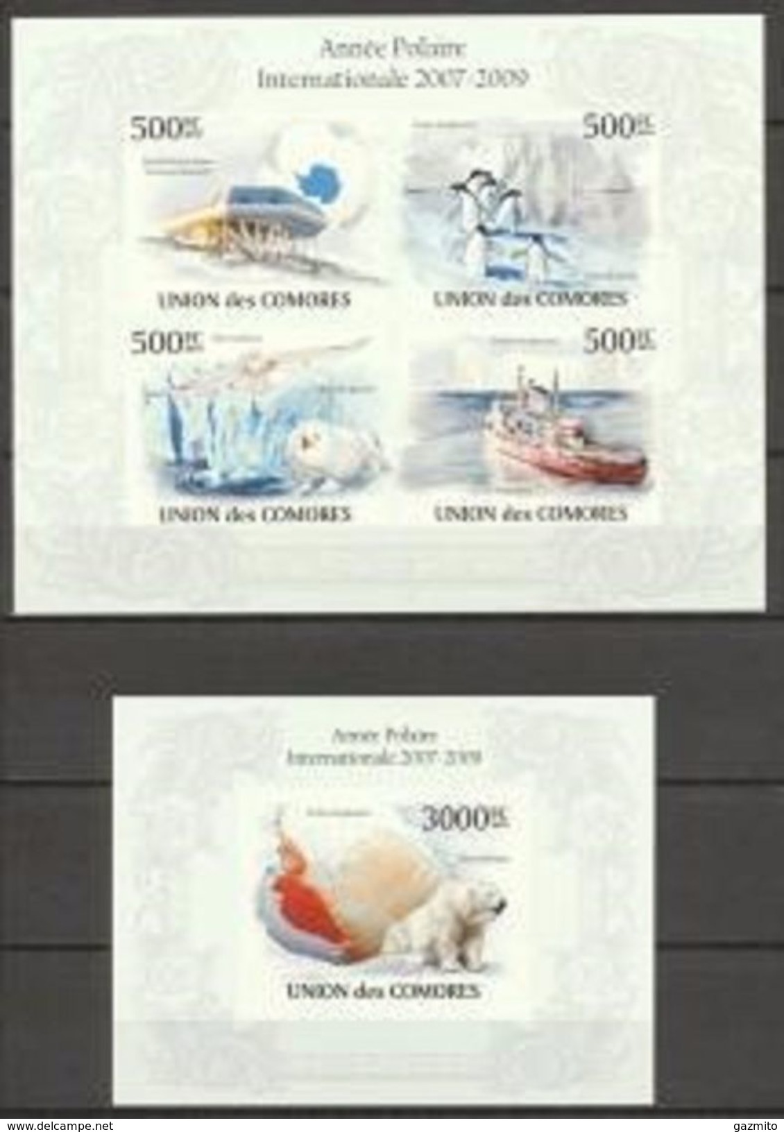 Comores 2010, International Polar Year, 4val In BF +BF IMPERFORATED - International Polar Year