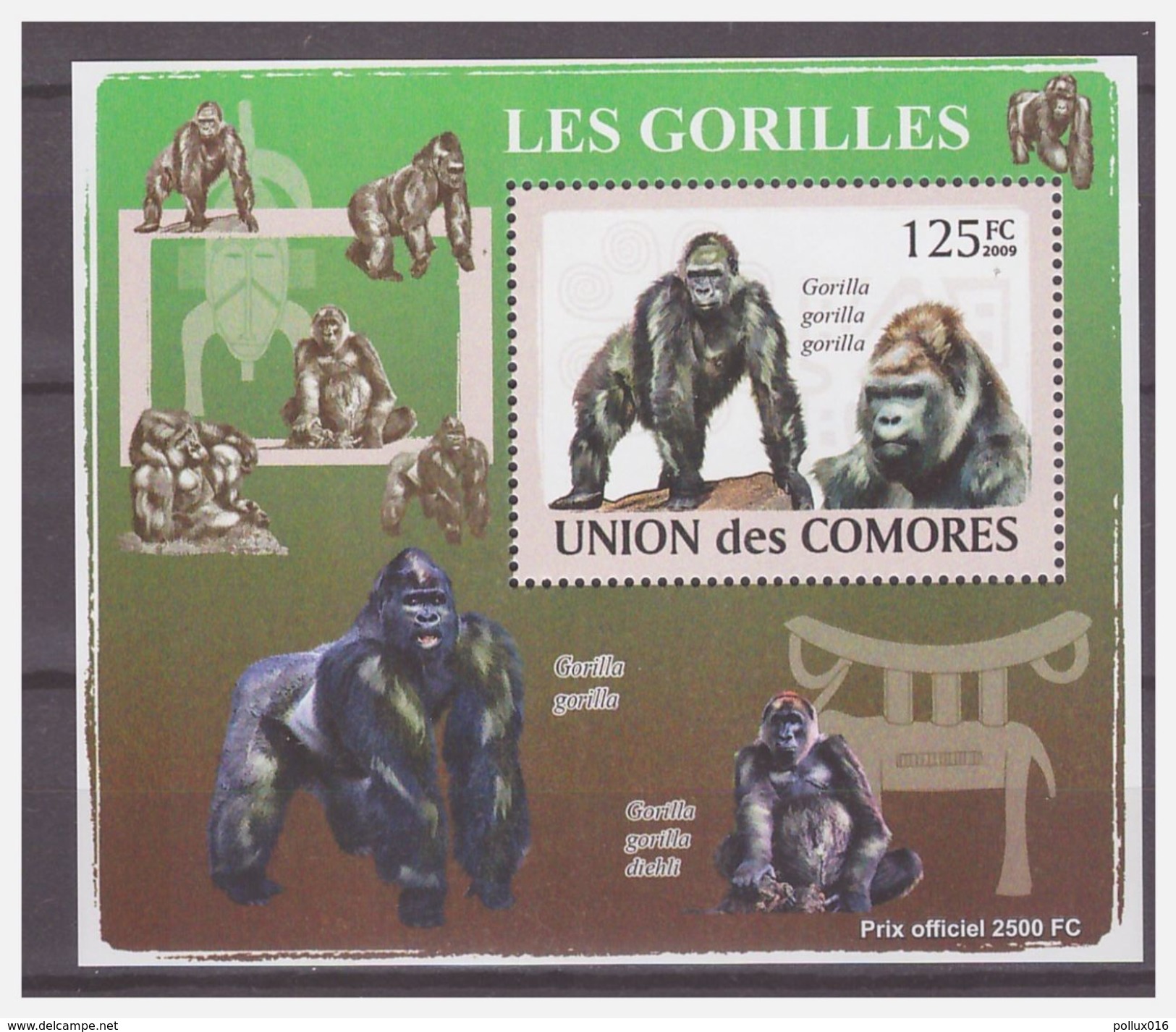 0301 Comores 2009 Aap Ape Monkey Gorilla S/S MNH - Apen
