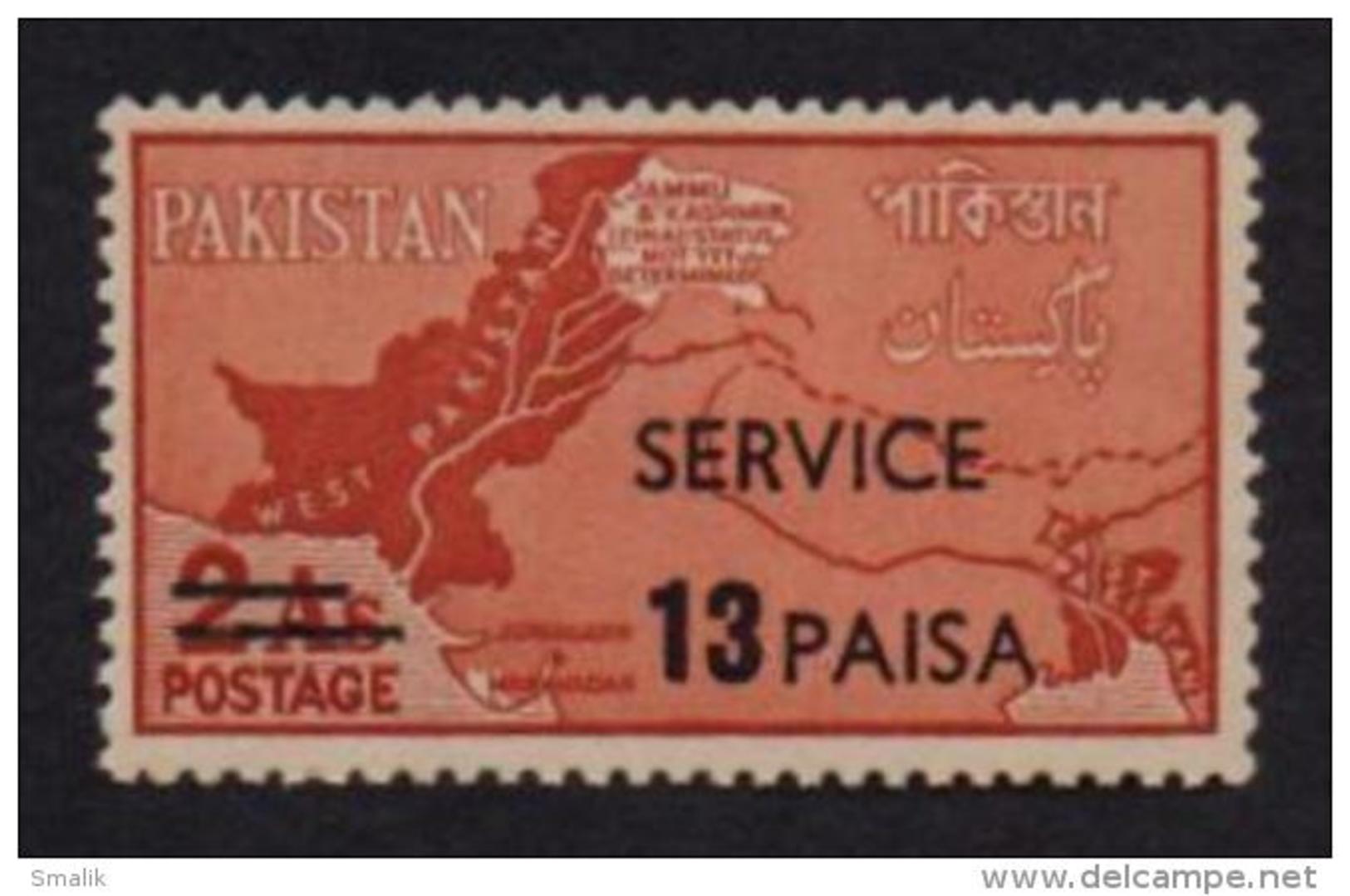 PAKISTAN 1961 MNH - SERVICE 13 Paisa Surcharged Overprint On Old MAP Stamps - Pakistan