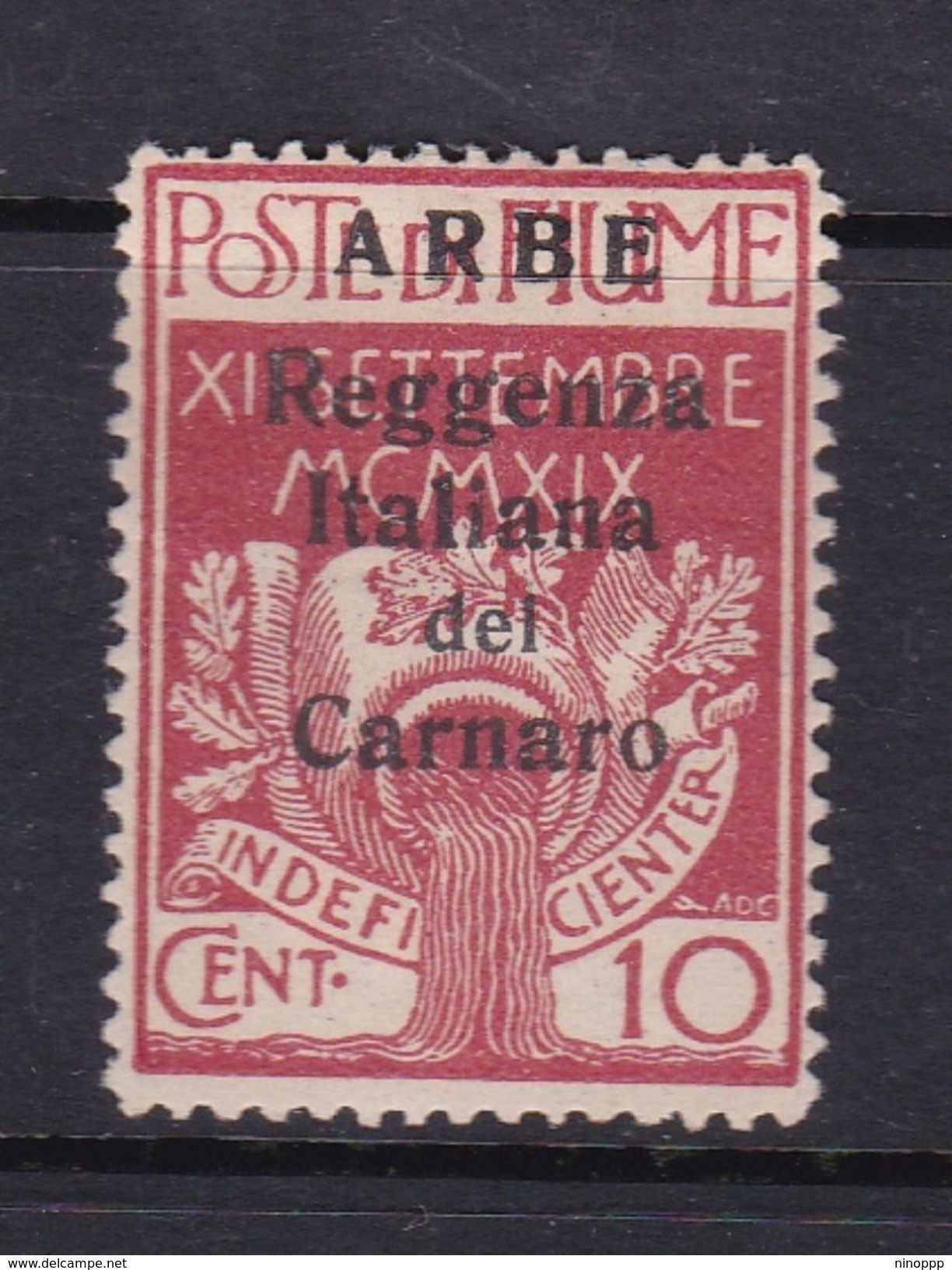 Fiume Arbe A6 Arbe 1920 10c Carmine ,mint Light Hinged - Fiume