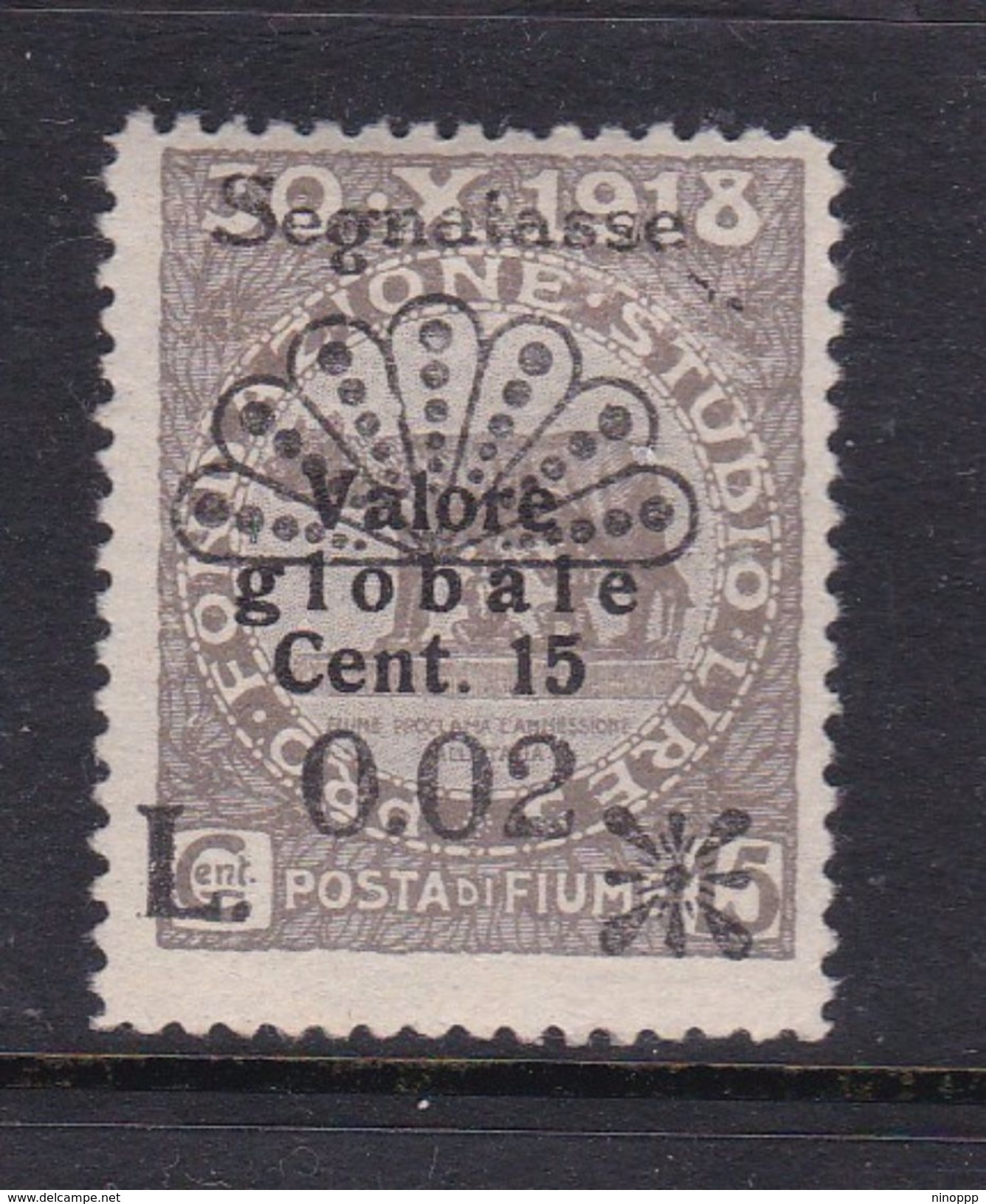 Fiume Postage Due  Stamps  J27 1921  2c 0n 15c Gray Brown ,mint Hinged - Fiume