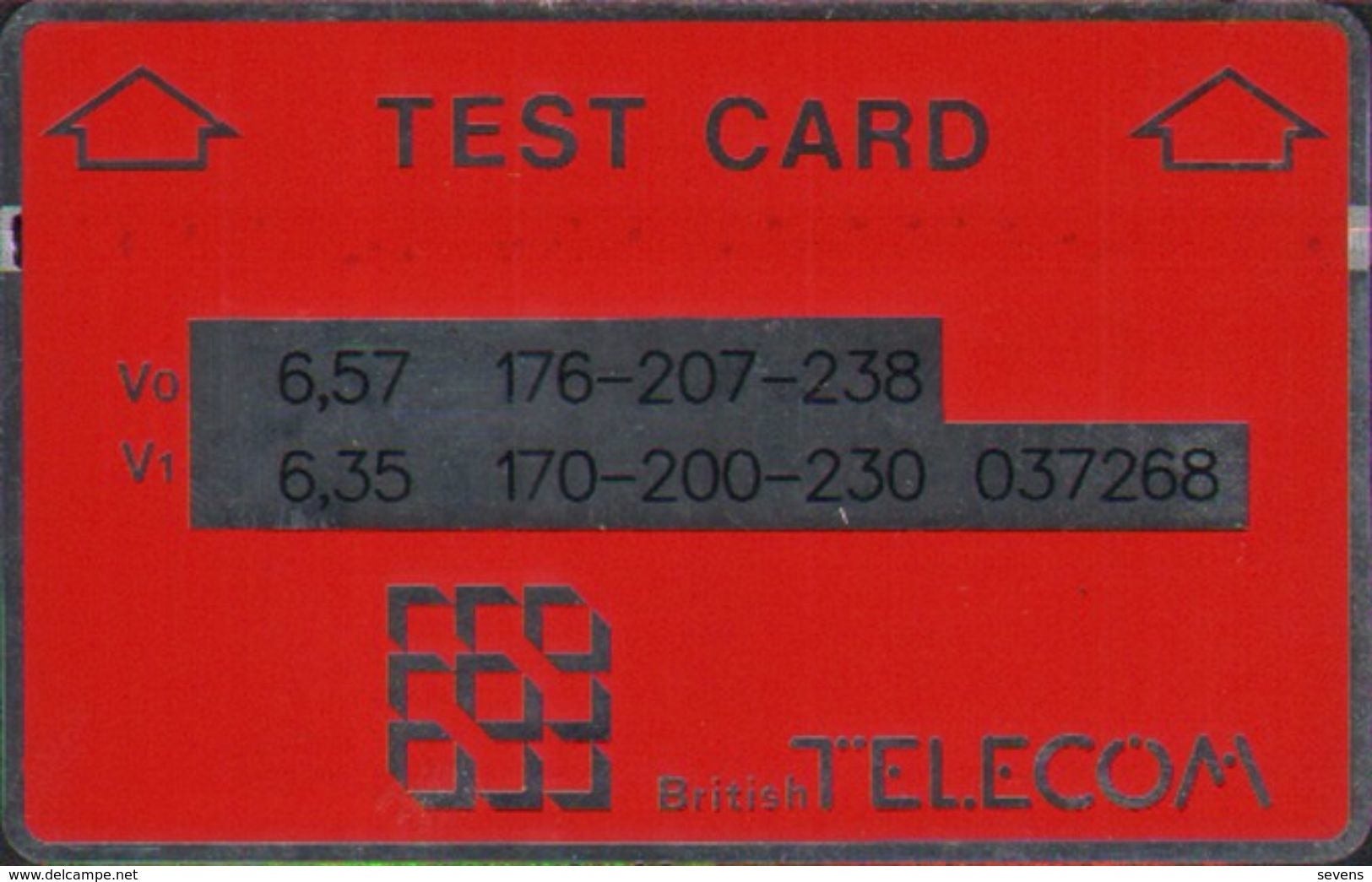 BTT006 Red/Polished Silver Test Card,mint - BT Engineer BSK Dienst Und Test