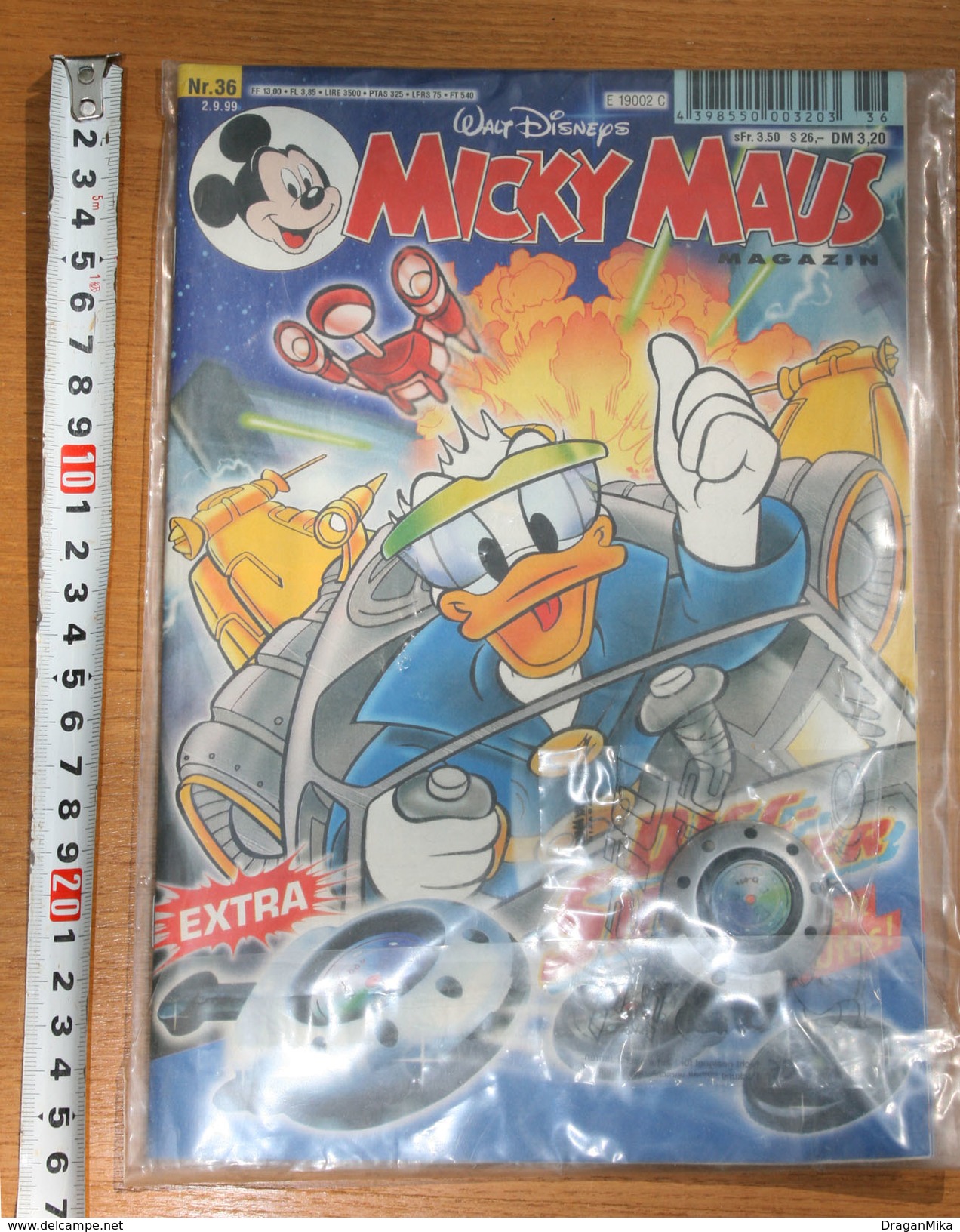 GERMANY - Vintage MICKY MAUS MAGAZINE Nr.36 (2.9.1999) - MINT + Toy, FREE SHIPPING - Walt Disney