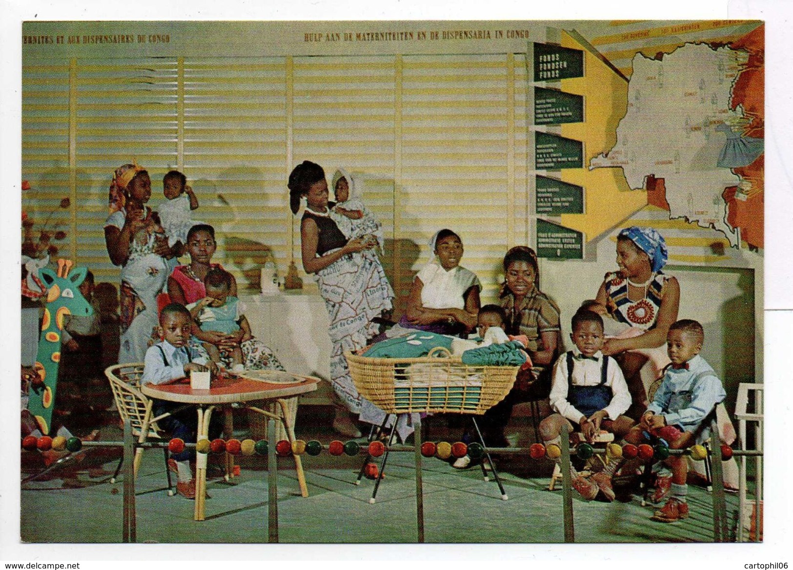 - BELGIQUE - CPSM Vierge Exposition Bruxelles 1958 - PAVILLON DU CONGO BELGE ET DU RUANDA URUNDI - Bambins - - Belgian Congo
