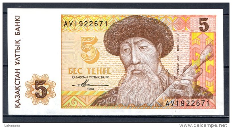 460-Kazakhstan Billet De 5 Tenge 1993 AV192 Neuf - Kazakhstan