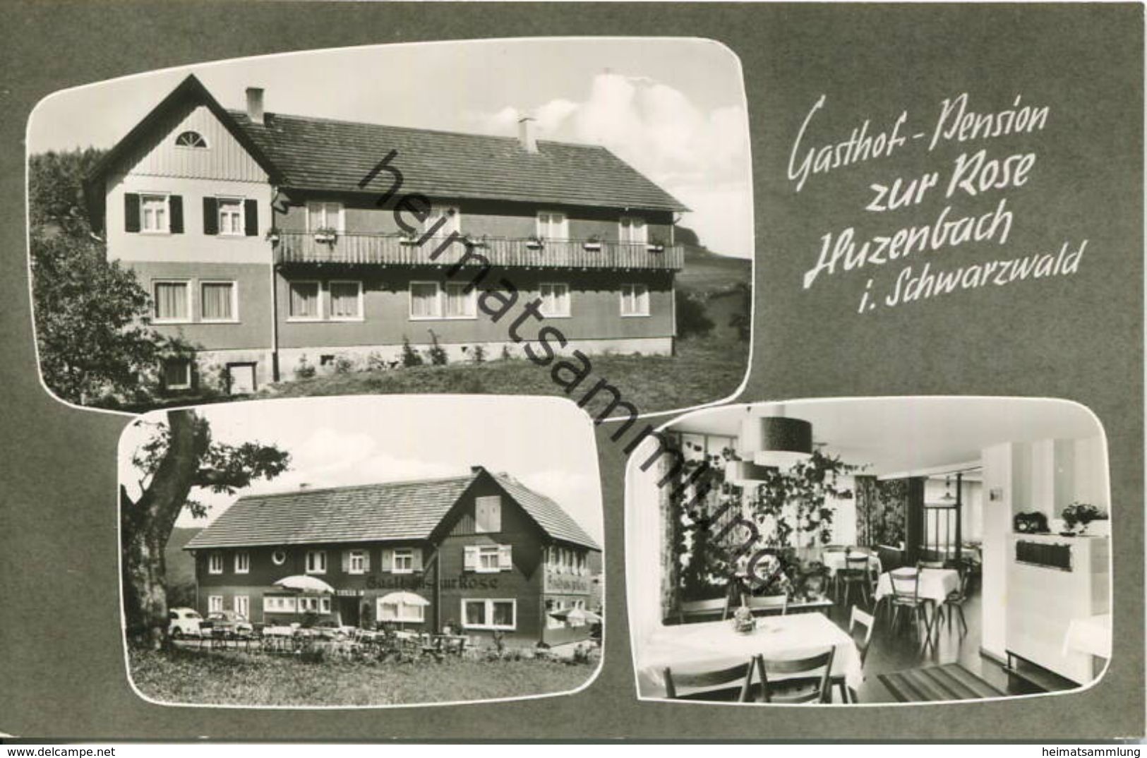 Huzenbach - Gasthof Pension Zur Rose - Besitzer E. Maulgetsch - Foto-AK - Verlag A. Hermann & Co. Stuttgart - Baiersbronn