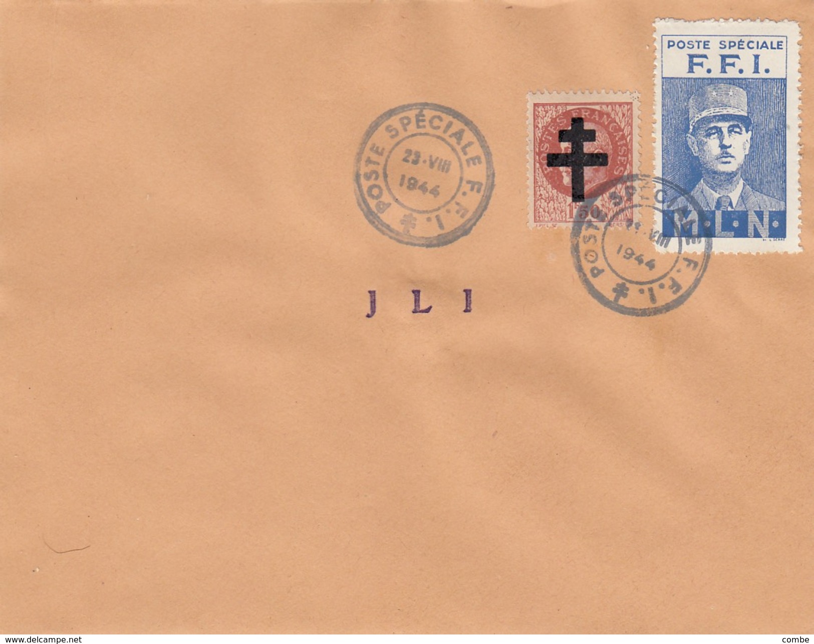 LETTRE.  POSTE SPECIALE FFI.  J L I .   23 8 1944 - Befreiung