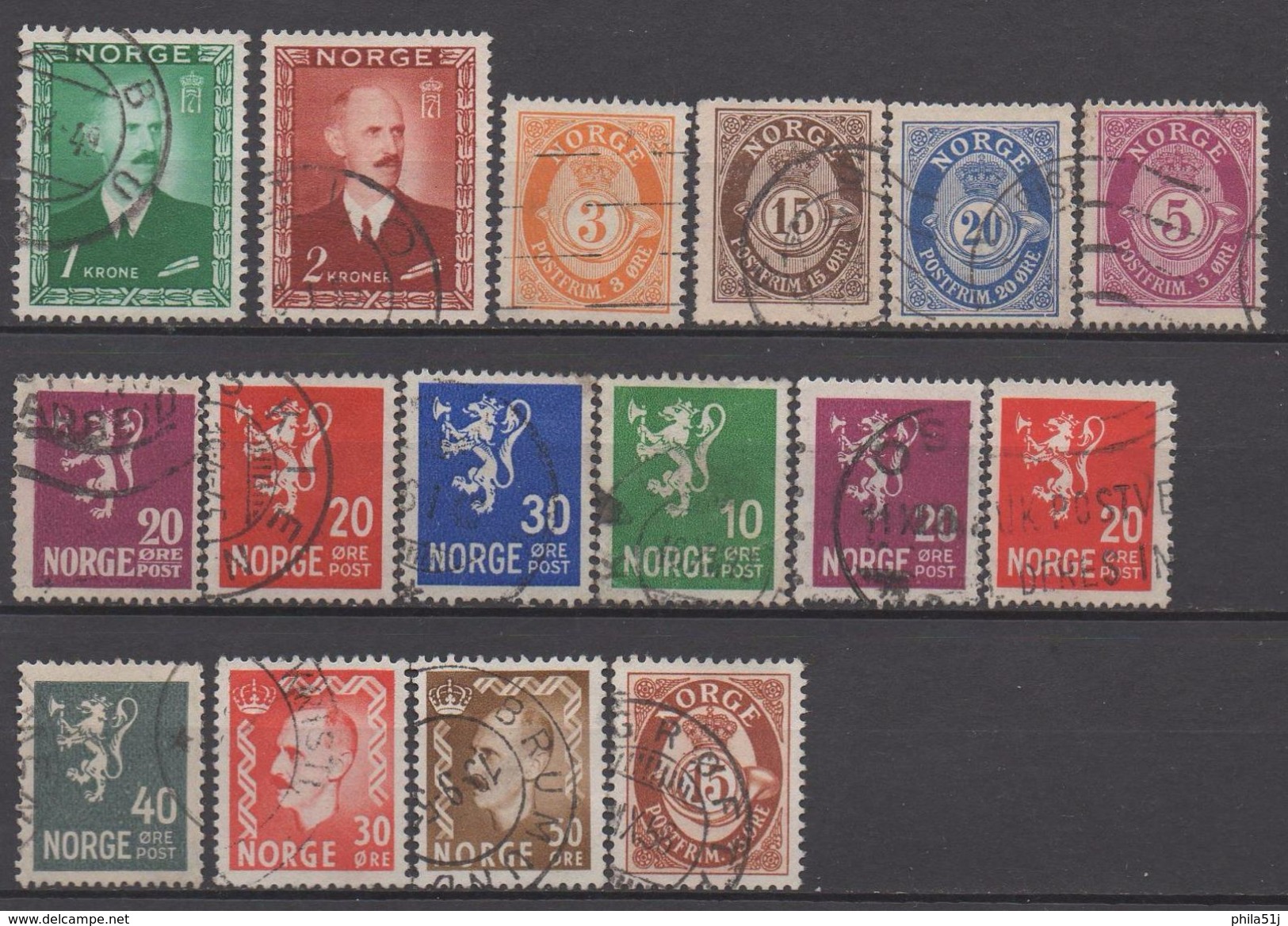 NORVEGE  N°  LOT OBL VOIR SCAN - Collections