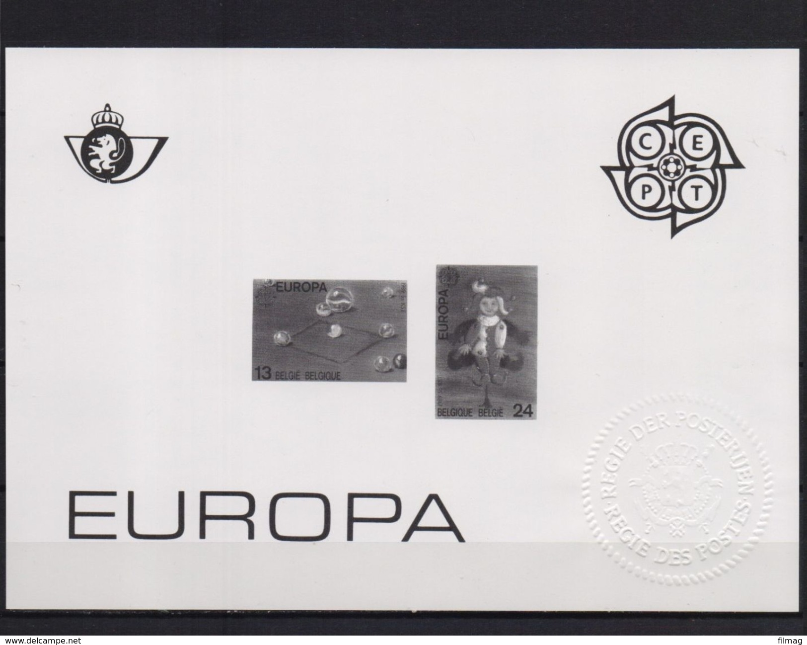 2323/2324 EUROPA  ZWART WIT VELLETJE 1989 - Schwarz-weiß Kleinbögen [ZN & GC]