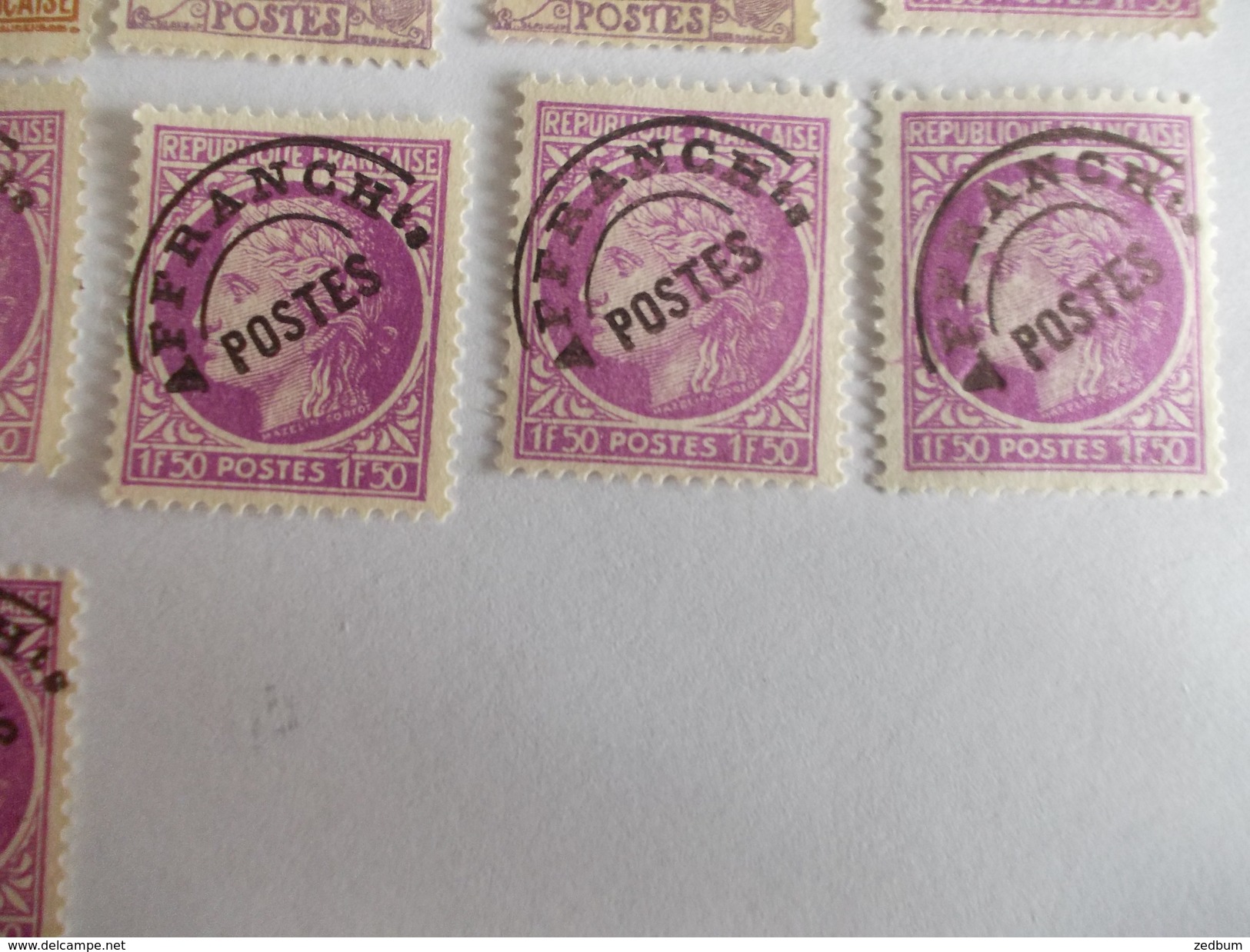 TIMBRE France Mercure Ceres Paix Allegorie Préobliteré Valeur Mini 8.50 &euro; - Used Stamps