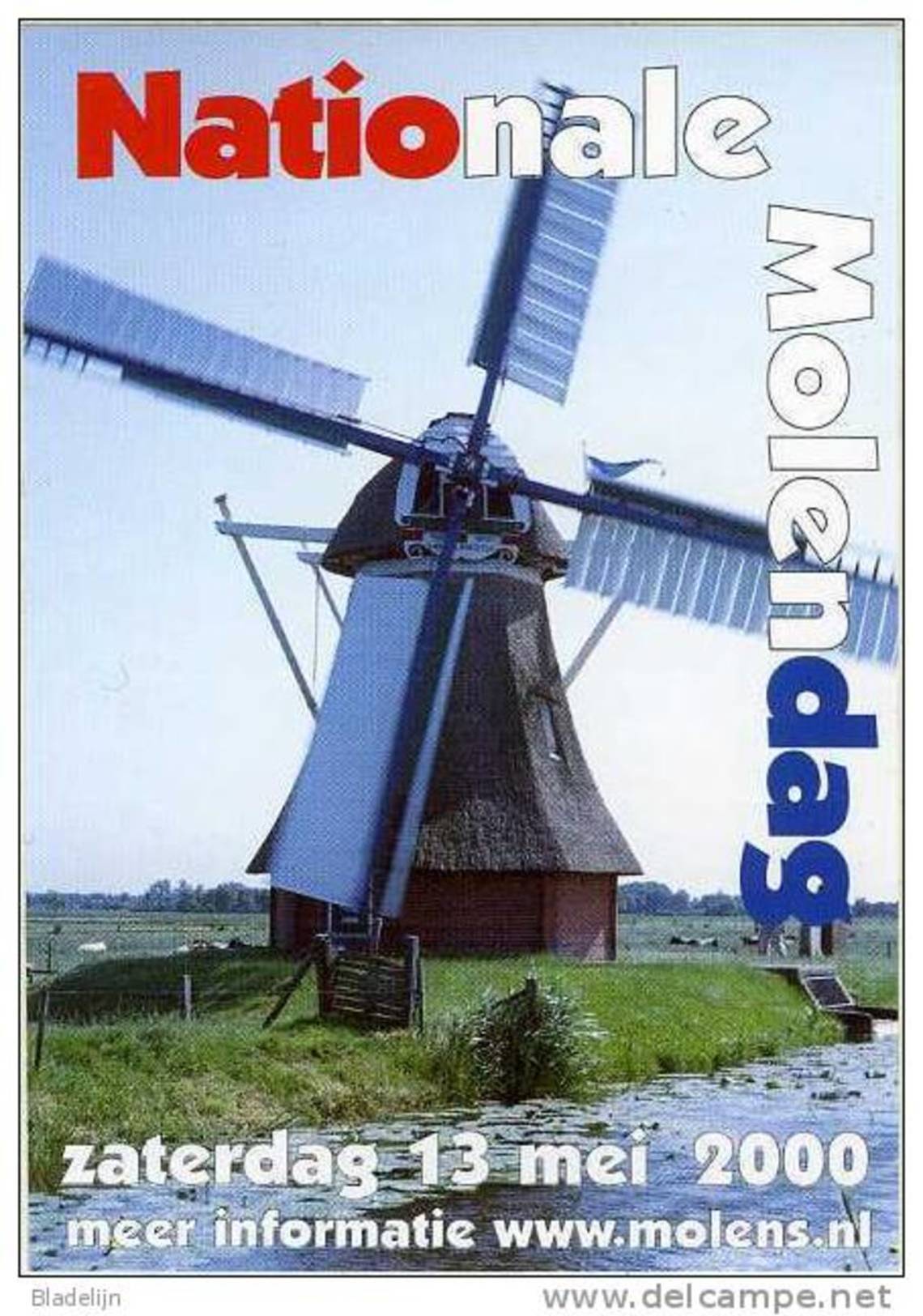 Molen/moulin - STICKER (zelfklever/autocollant) Van De Nationale Molendag (Nederland) 13 Mei 2000 - Stickers