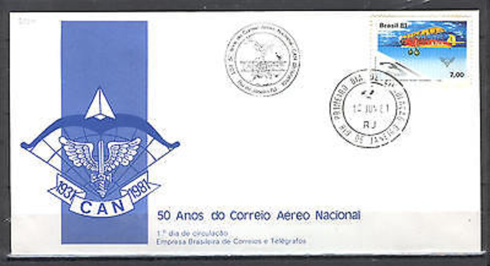 FDC AG96 Brazil 1981 MNH Aircraft 1v - Other & Unclassified