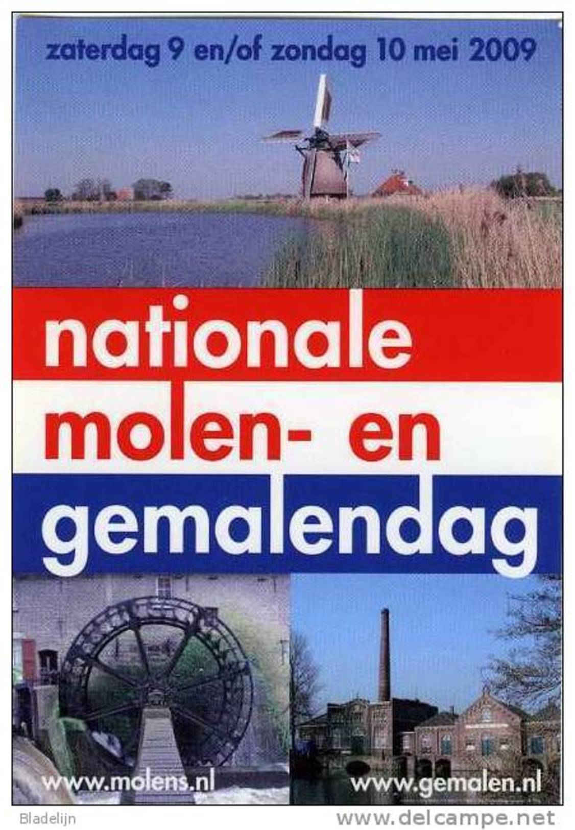 Molen/moulin - STICKER (autocollant/zelfklever) Van De Nationale Molen- En Gemalendag (Nederland) 2009 - Stickers