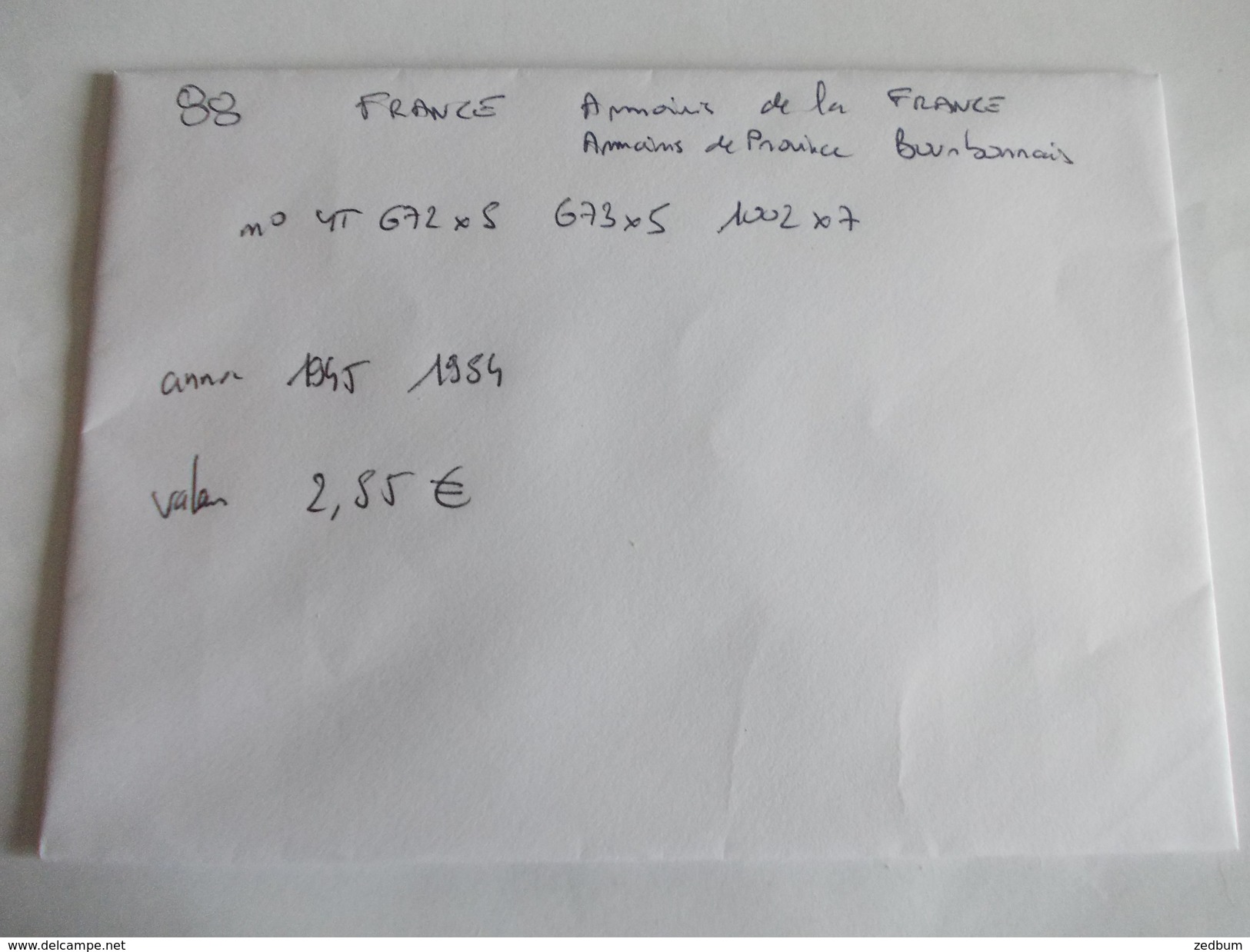 TIMBRE France Armoiries de provinces Bourbonnais et de la France 672 673 1002 valeur mini 2.55 &euro;