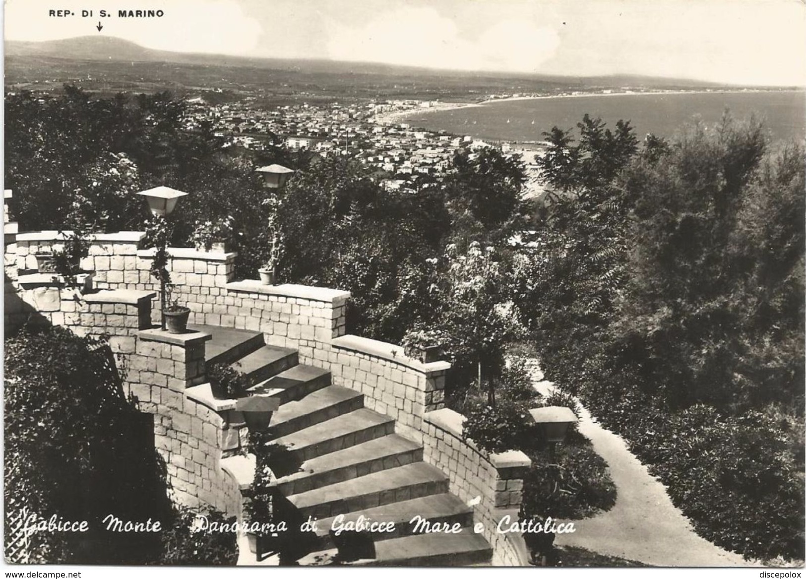 Z3190 Gabicce Monte (Pesaro Urbino) - Panorama Di Gabicce Mare E Cattolica / Viaggiata 1956 - Altri & Non Classificati