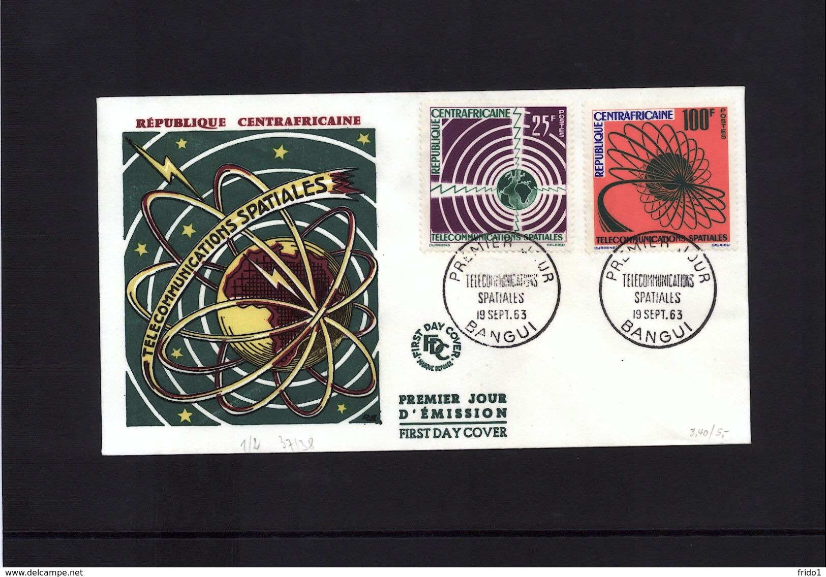 Central African Republic Raumfahrt / Space  - Telecommunications FDC - Africa