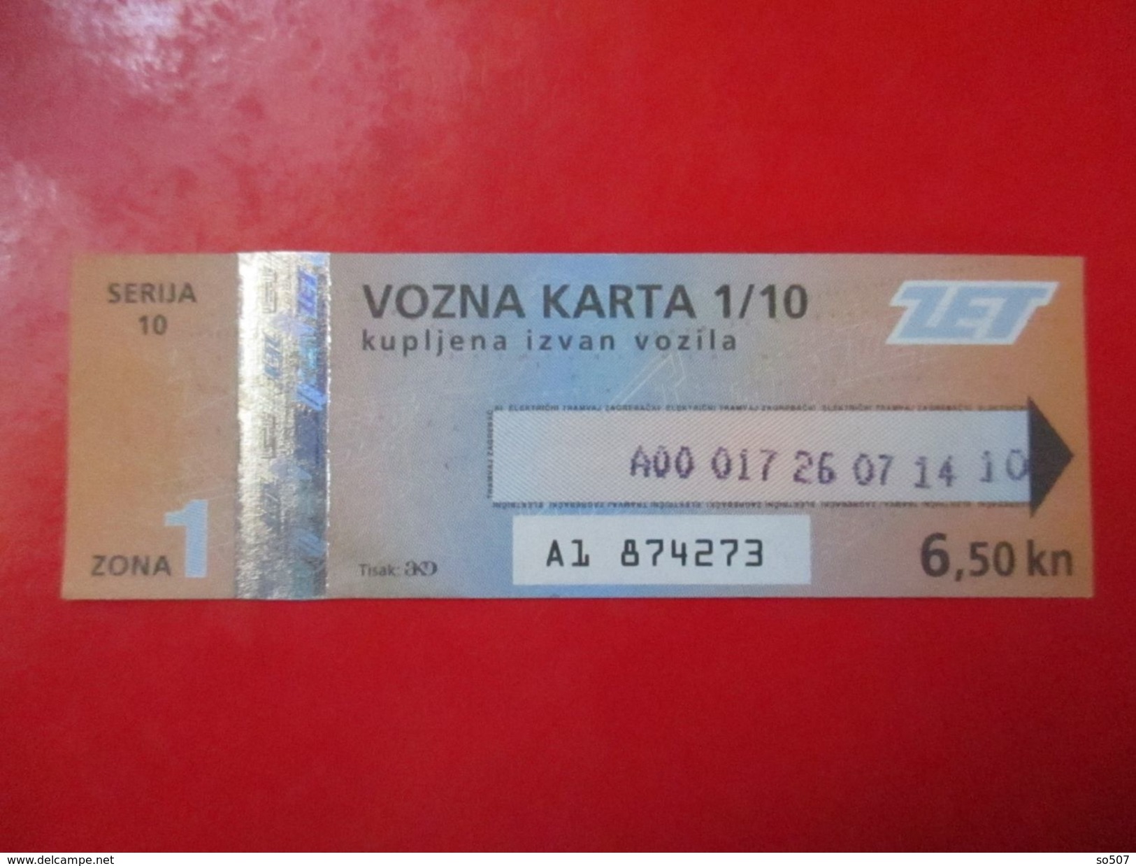 X2-Tram Ticket-ZET / Zagreb Electric Tram - Europa