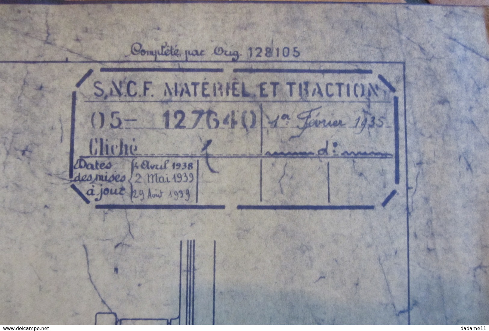 Plan De Matériel De Traction   SNCF  1935 Original - Machines