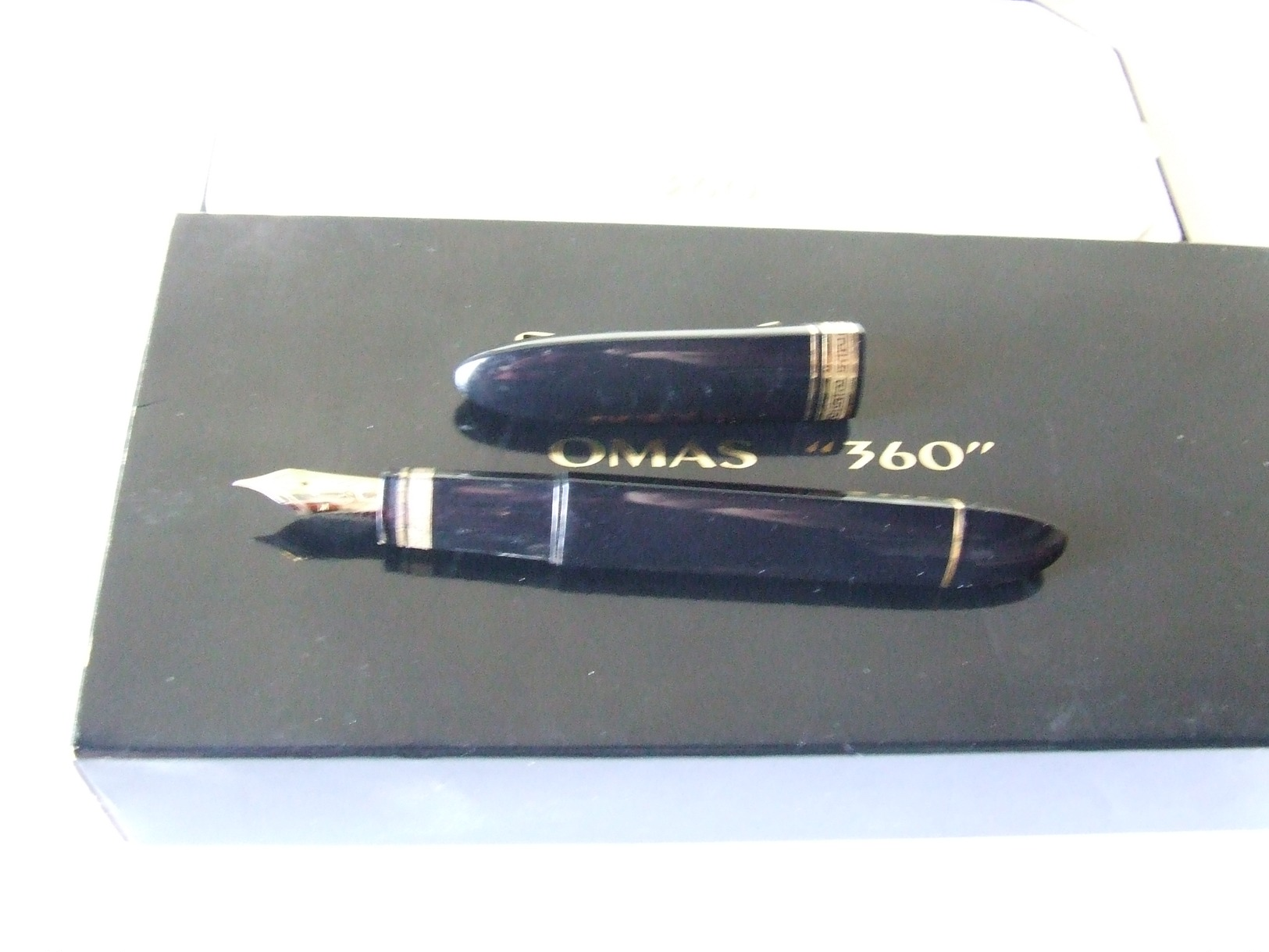 "360" Stylo Plume, OMAS Résine Noire, - Stylos