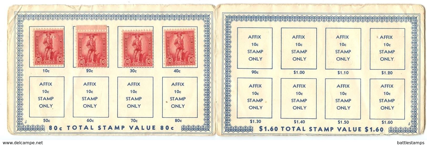 United States C.1941 United States Defense Savings Bonds W/ 4 Scott WS7 Stamps - Unclassified