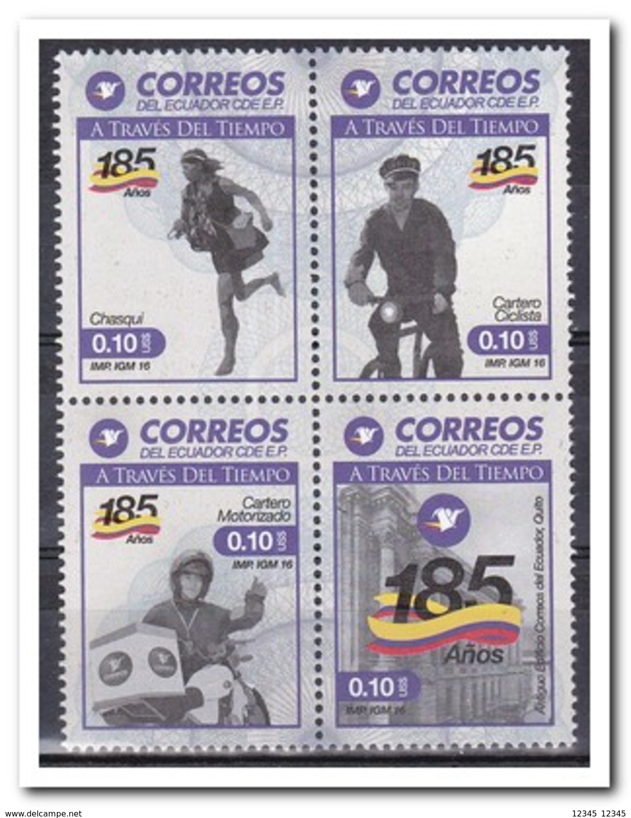 Ecuador 2016, Postfris MNH, Post Service, Bicycle, Motor - Ecuador