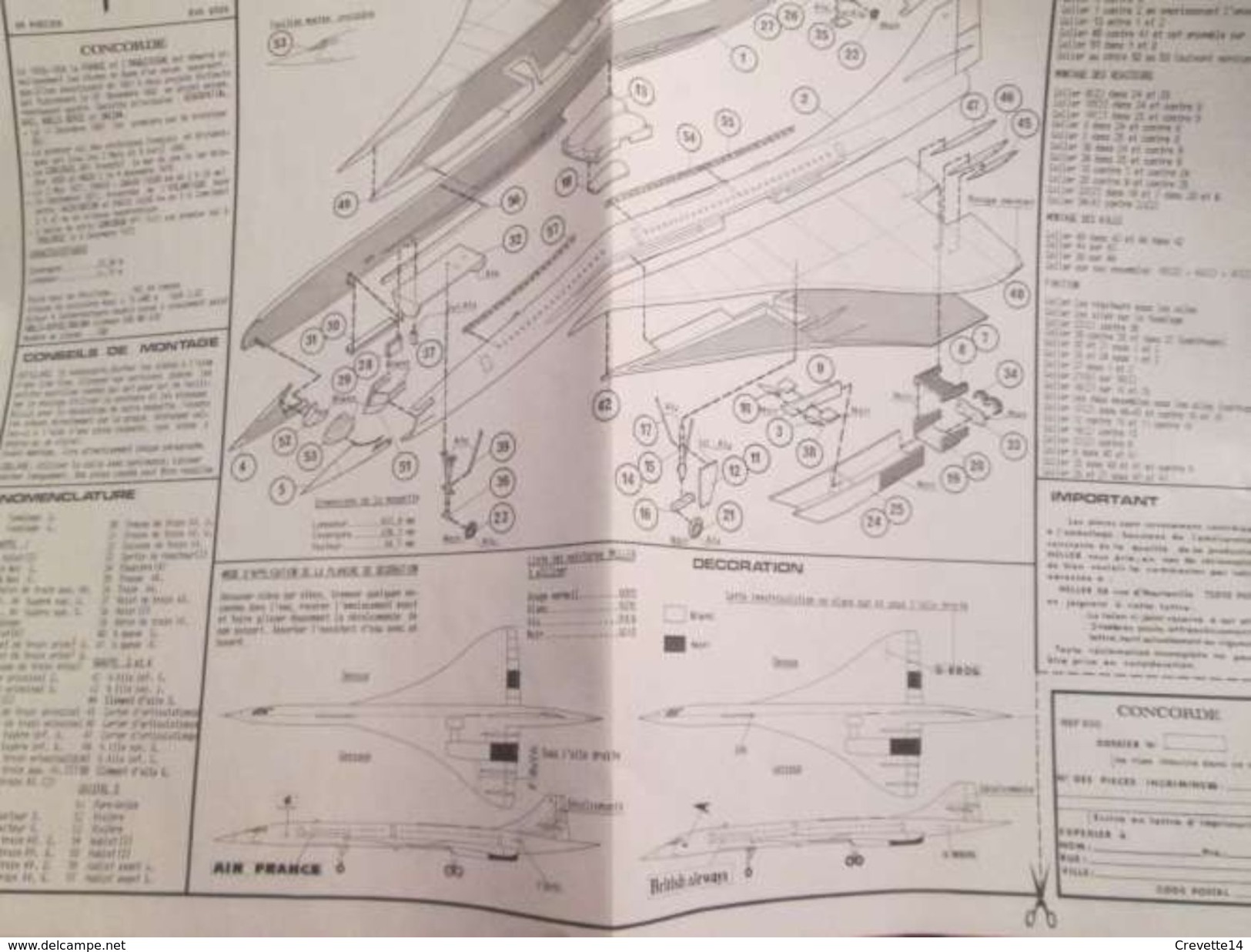 Kit314  CONCORDE MAQUETTE PLASTIQUE ECHELLE 1/125e HELLER Complète Et Non Commencée , Ancien Boitage , Avec Un Tube De C - Avions