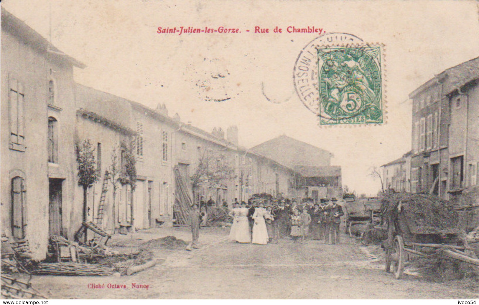 1907   Saint Julien Les Gorze    Rue De Chambley   " Un  Mariage " ( Vers Menillot ) - Chambley Bussieres