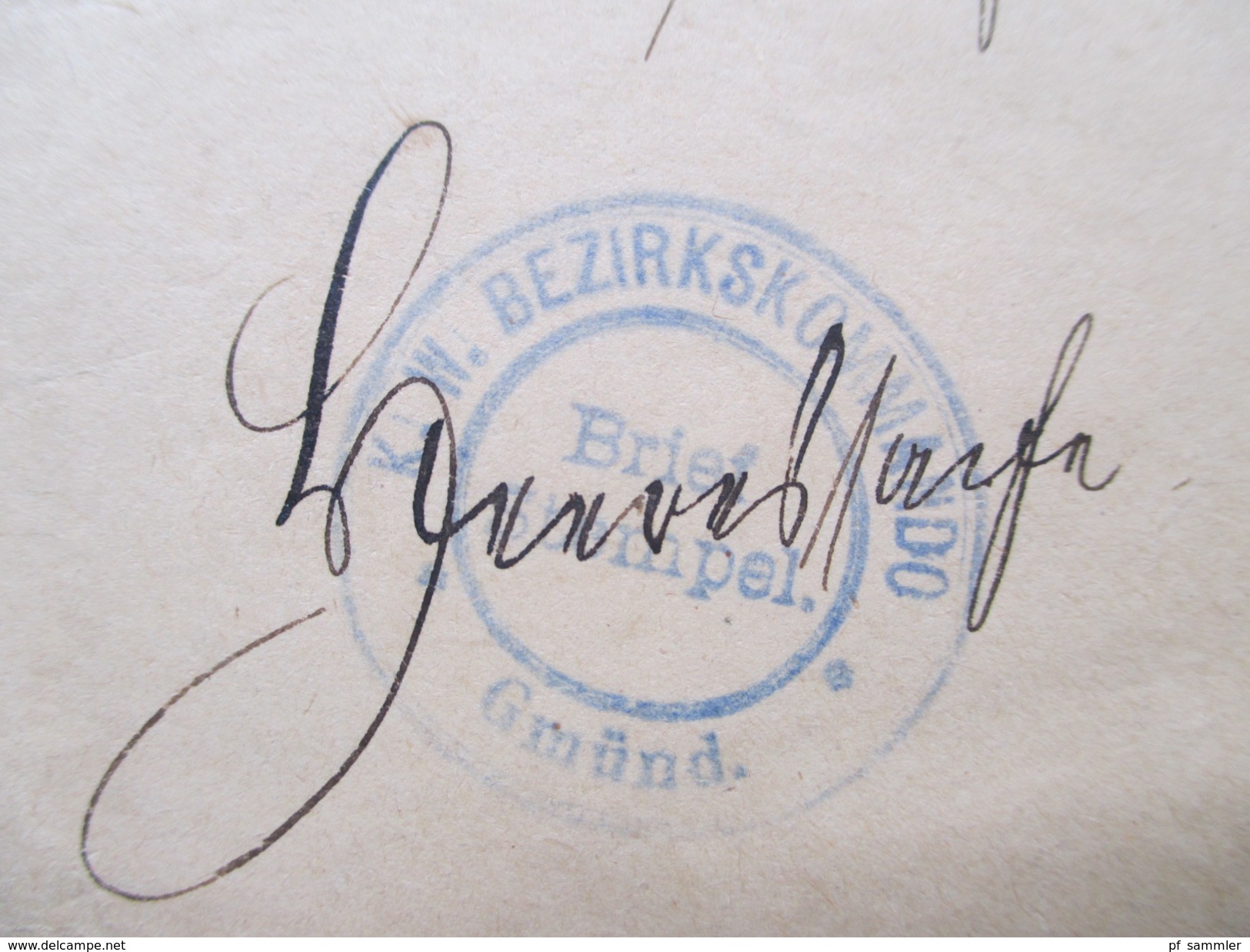 AD Württemberg 1910 Dienstpost / Militärpost K.W. Bezirkskommando Gmünd Briefstempel. Gmünd (Schwäbisch) - Briefe U. Dokumente