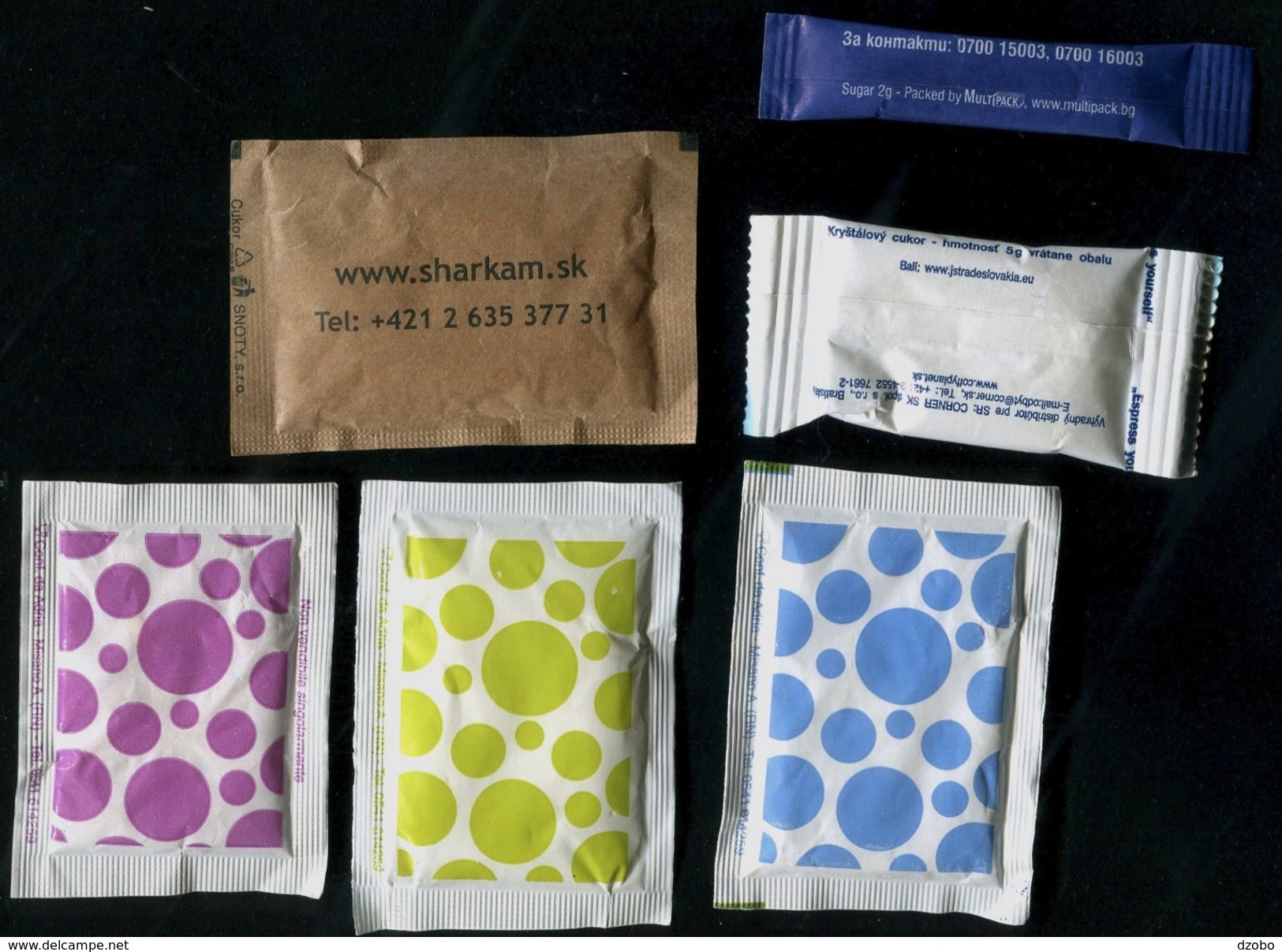 13 PARTIA-Lot MIX (Slovakia, Italy, Bulgaria) Sugar-Zucker-Sucre-Azucar 6 Pcs Mint - Zucchero (bustine)